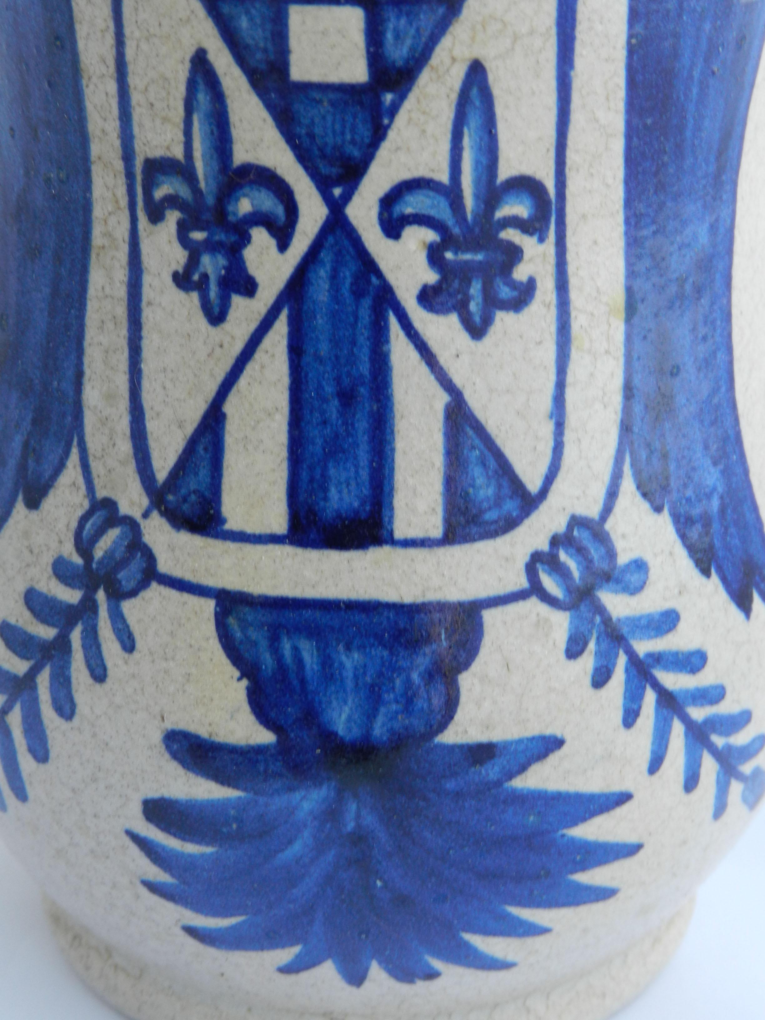 Neoclassical Antique 19th Century Albarello Jar Double Eagles Pharmacy Drug 