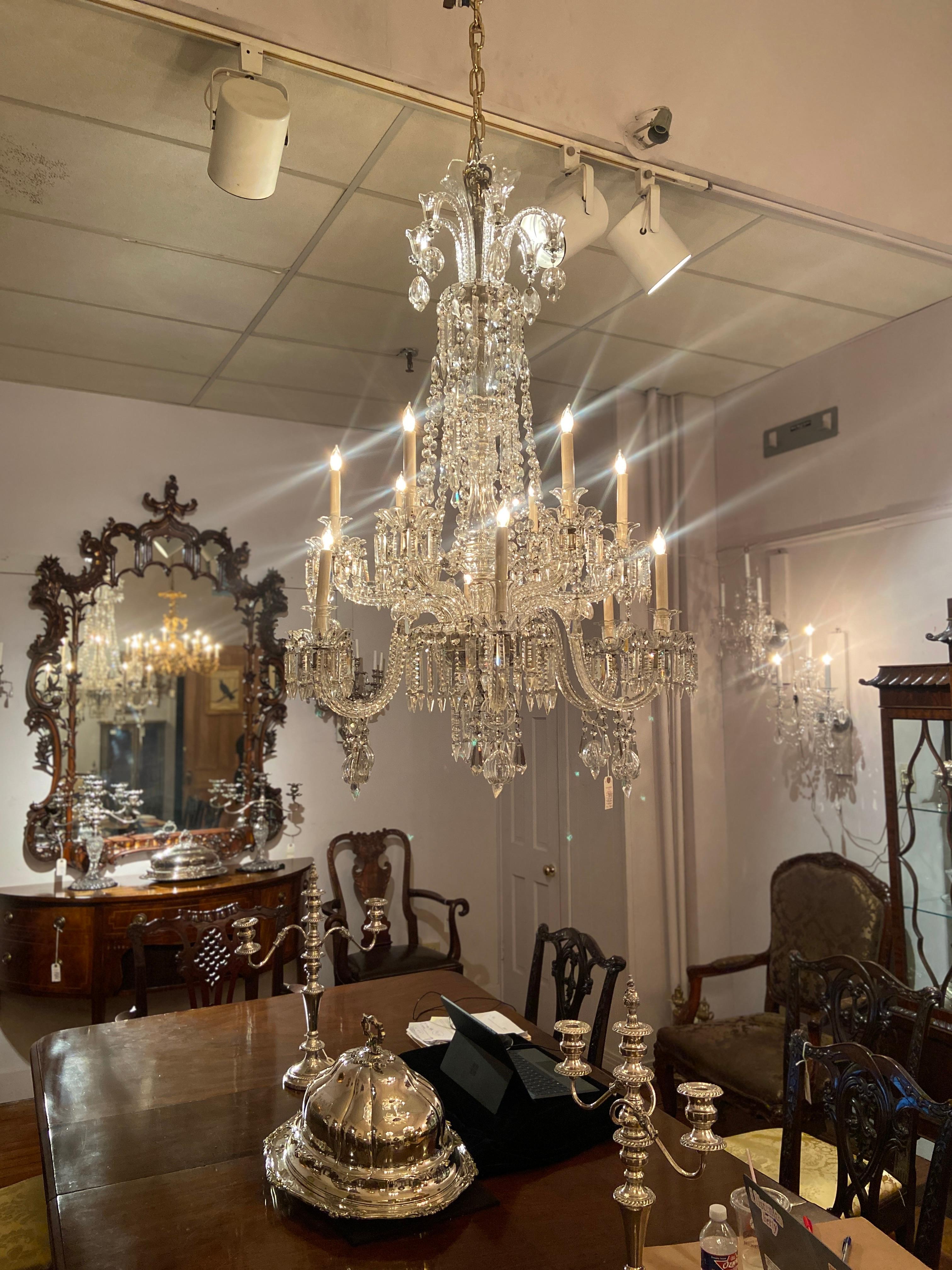 Magnificent Antique 19th Century All Lead Cut Crystal Chandelier. For Sale 1