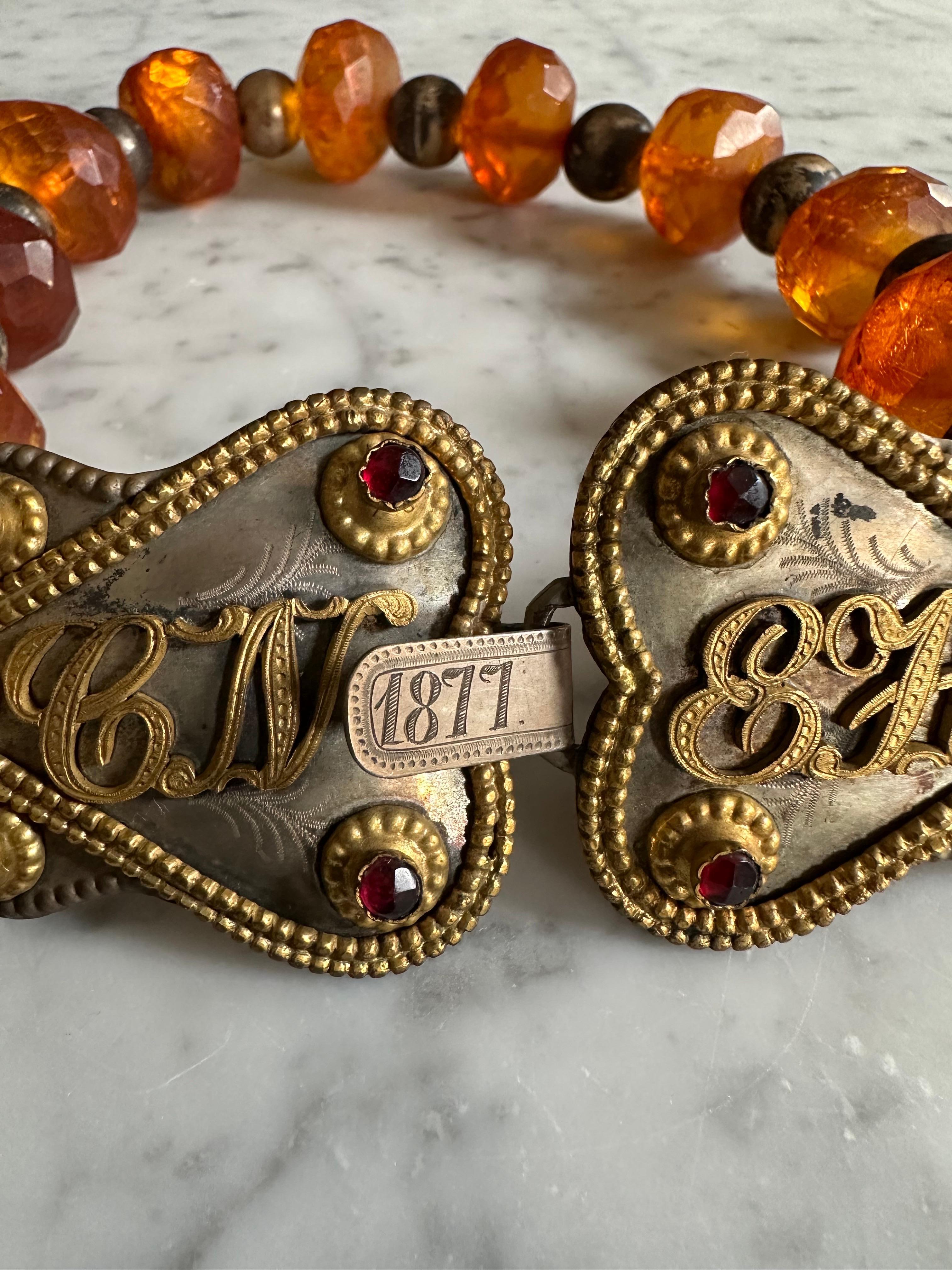 Antique 19th Century Amber and Silver Necklace from Bückeburg For Sale 1