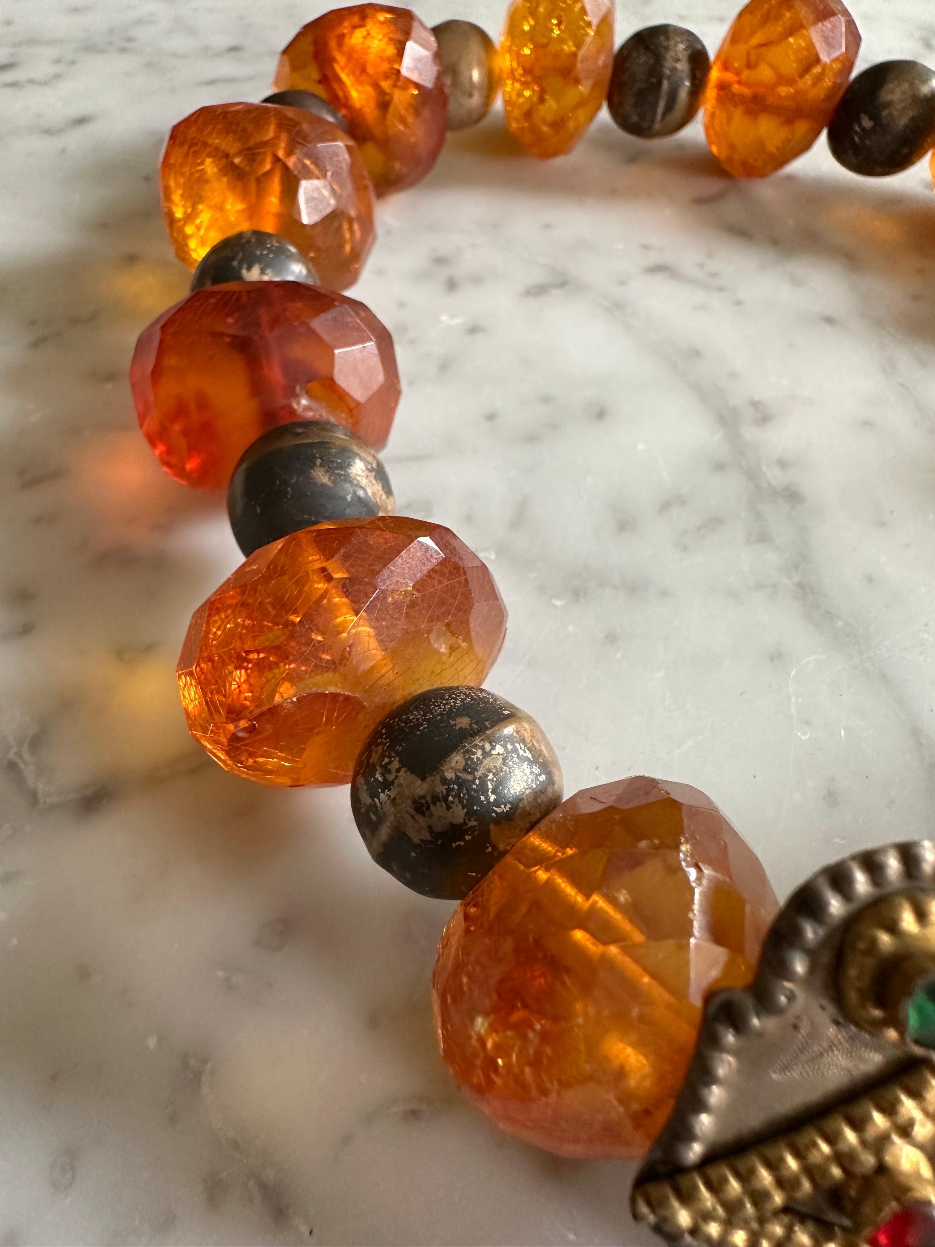 Antique 19th Century Amber and Silver Necklace from Bückeburg For Sale 2