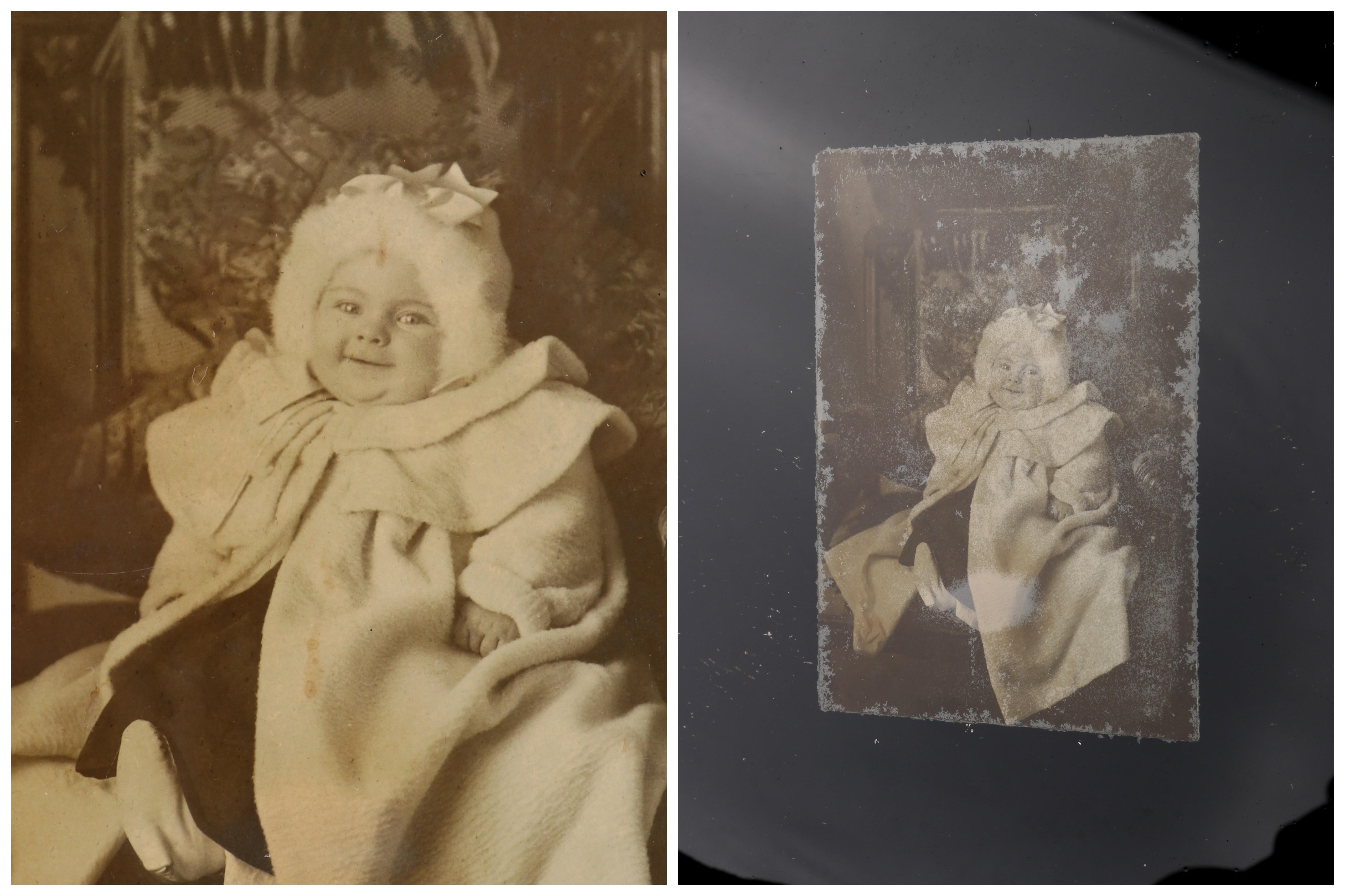 Antique 19th Century Ambrotype Photograph On Painted Glass Ornate Sculpted Frame In Fair Condition For Sale In Thiensville, WI