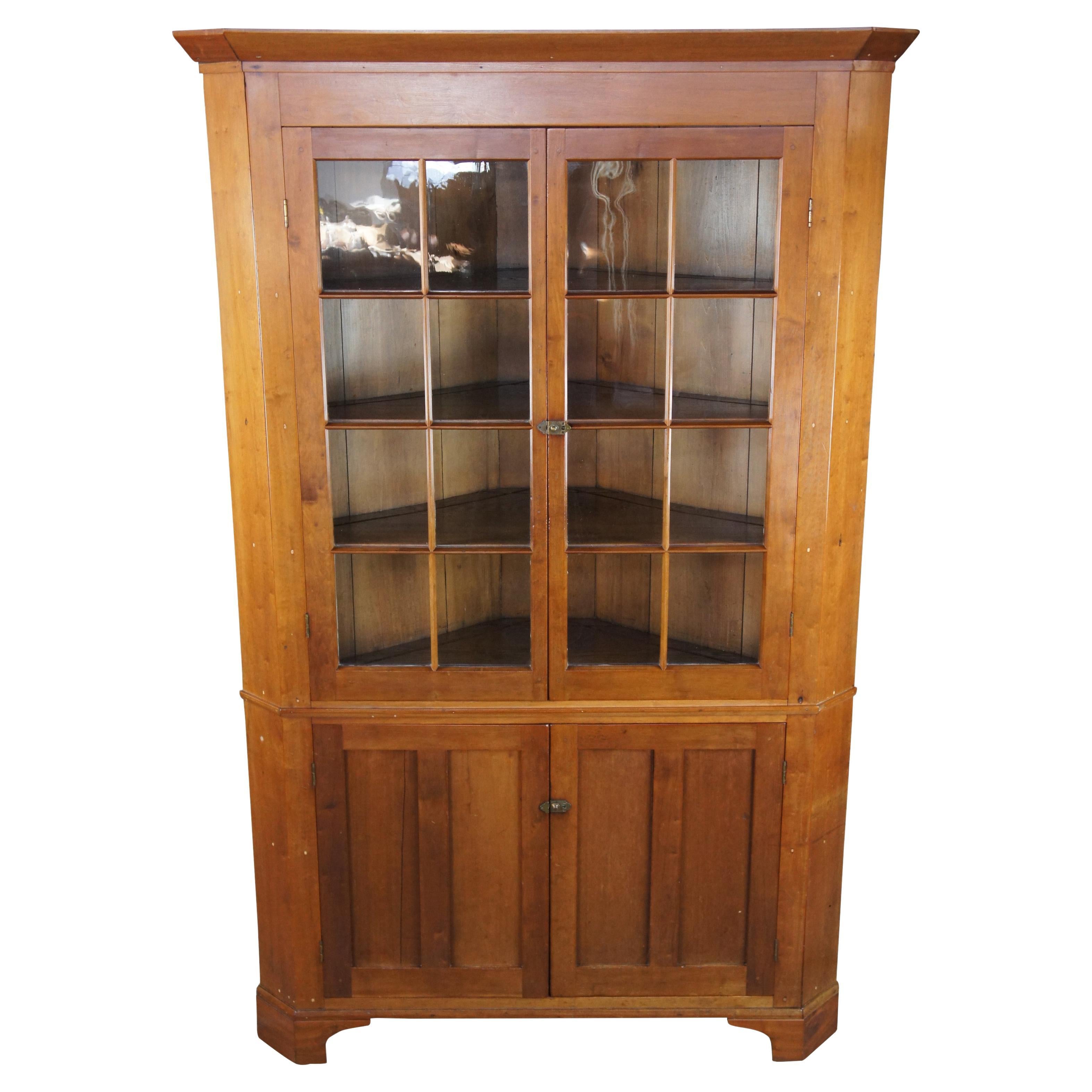 Antique 19th Century American Cherry Colonial Corner Cupboard China Cabinet  For Sale at 1stDibs | colonial corner cabinet, corner cabinets for sale, corner  hutch