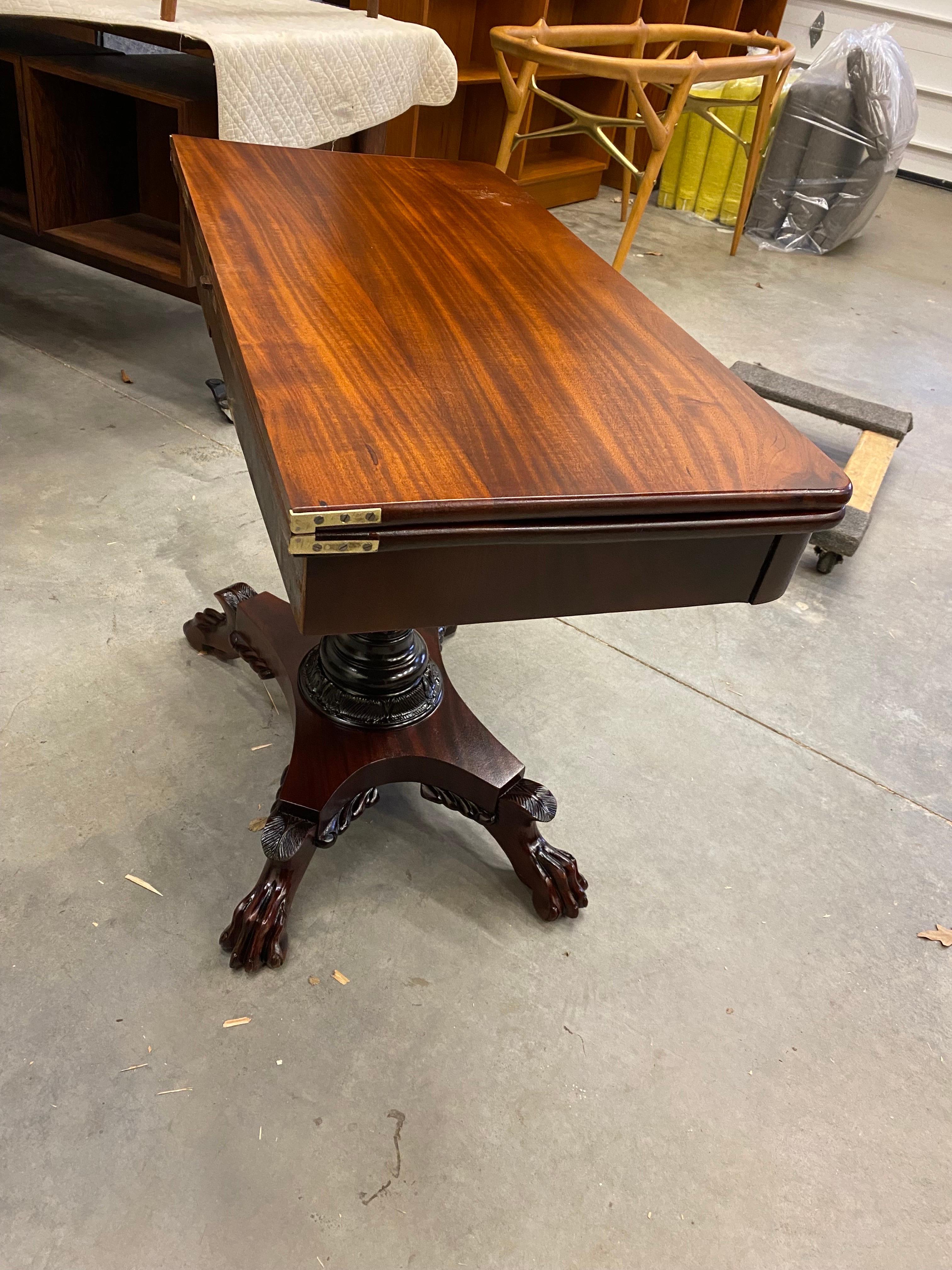 Antique 19th Century American Classical Mahogany Card Table, Circa 1830 In Excellent Condition In Lambertville, NJ