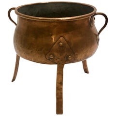 Antique 19th Century American Copper Kettle on Legs, circa 1890