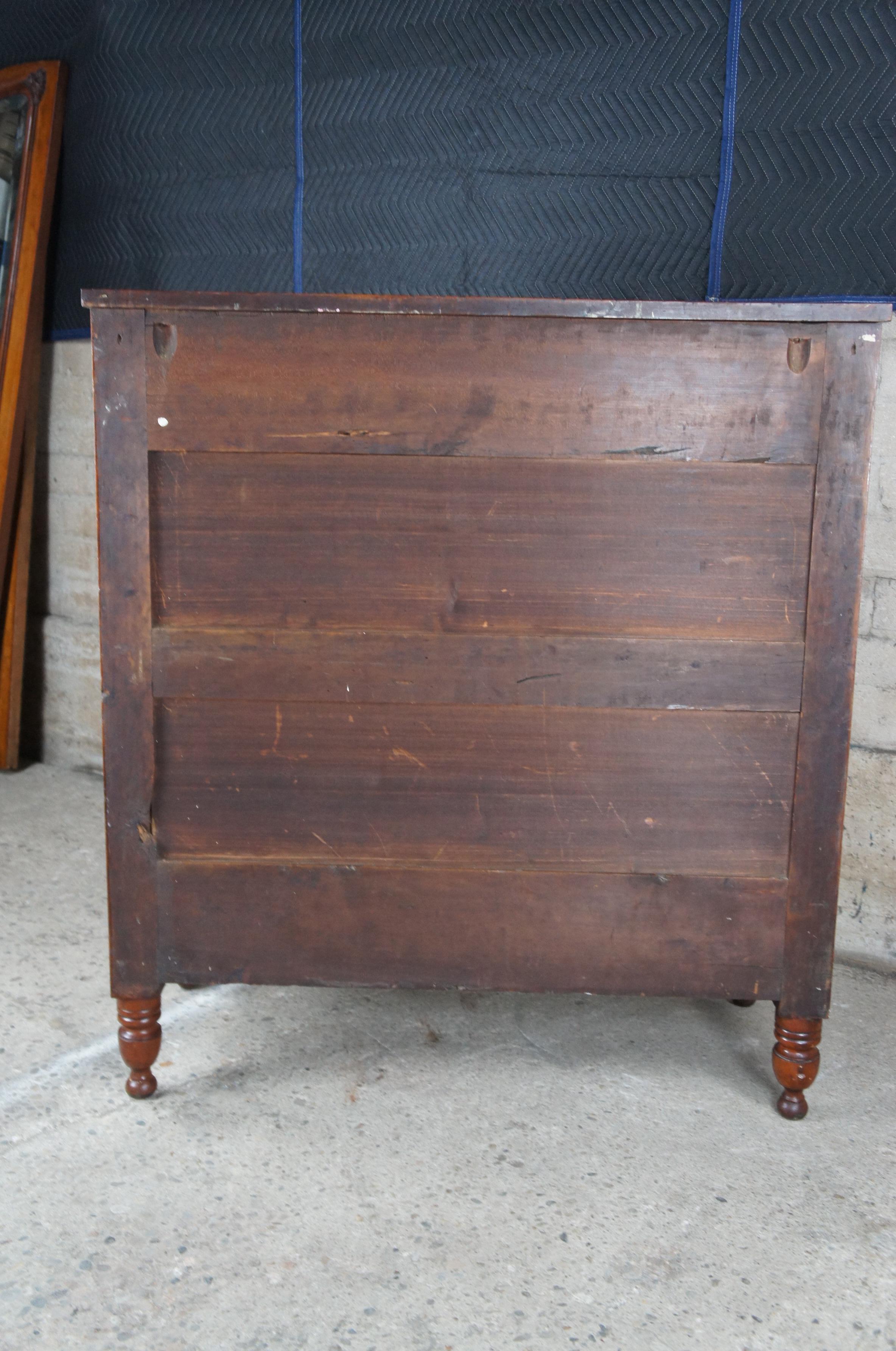 Antique 19th Century American Empire Cherry Tallboy Dresser Chest of Drawers 4