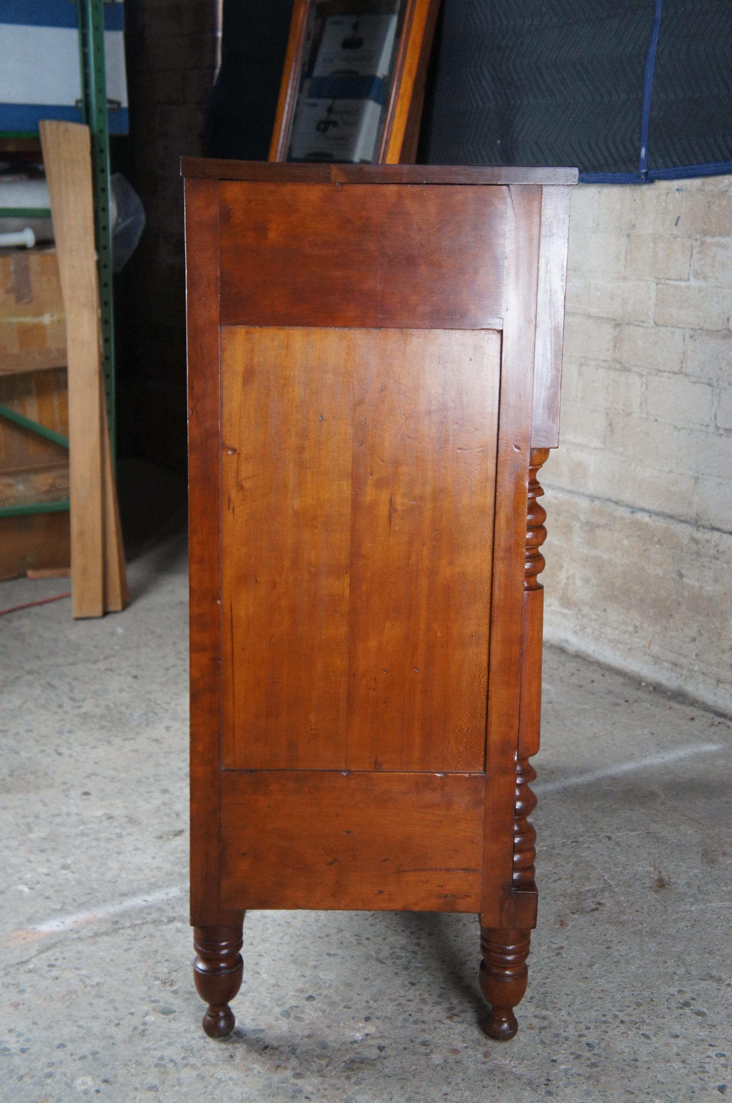 Antique 19th Century American Empire Cherry Tallboy Dresser Chest of Drawers 5