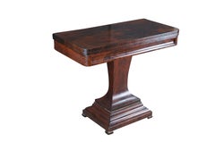 Antique 19th Century American Empire Crotch Mahogany Game Card Console Table