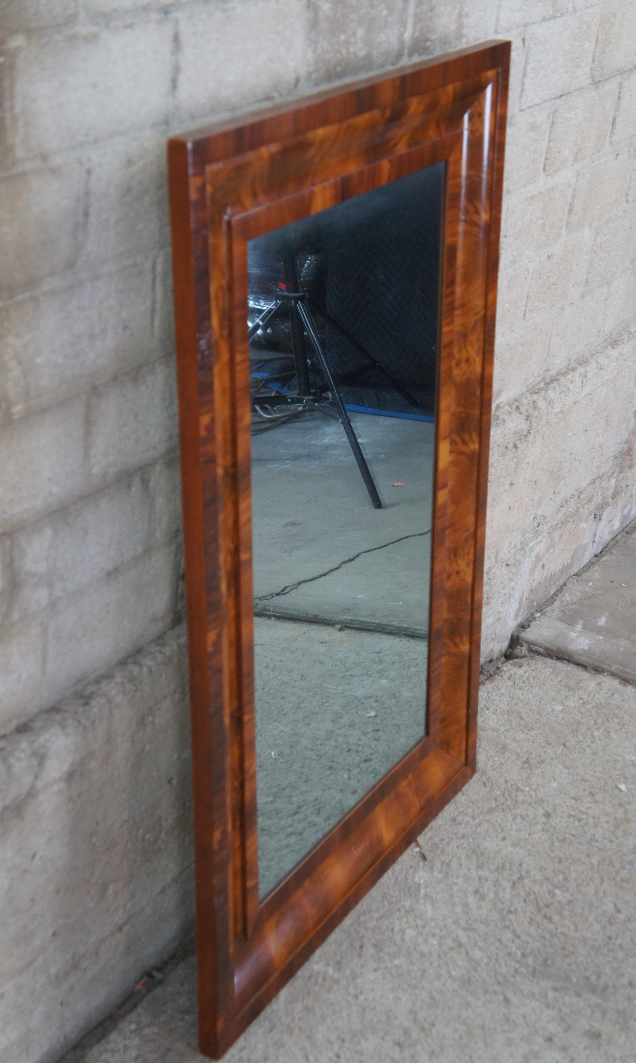 Mid-19th Century Antique 19th Century American Empire Flame Mahogany Rectangular Wall Mirror