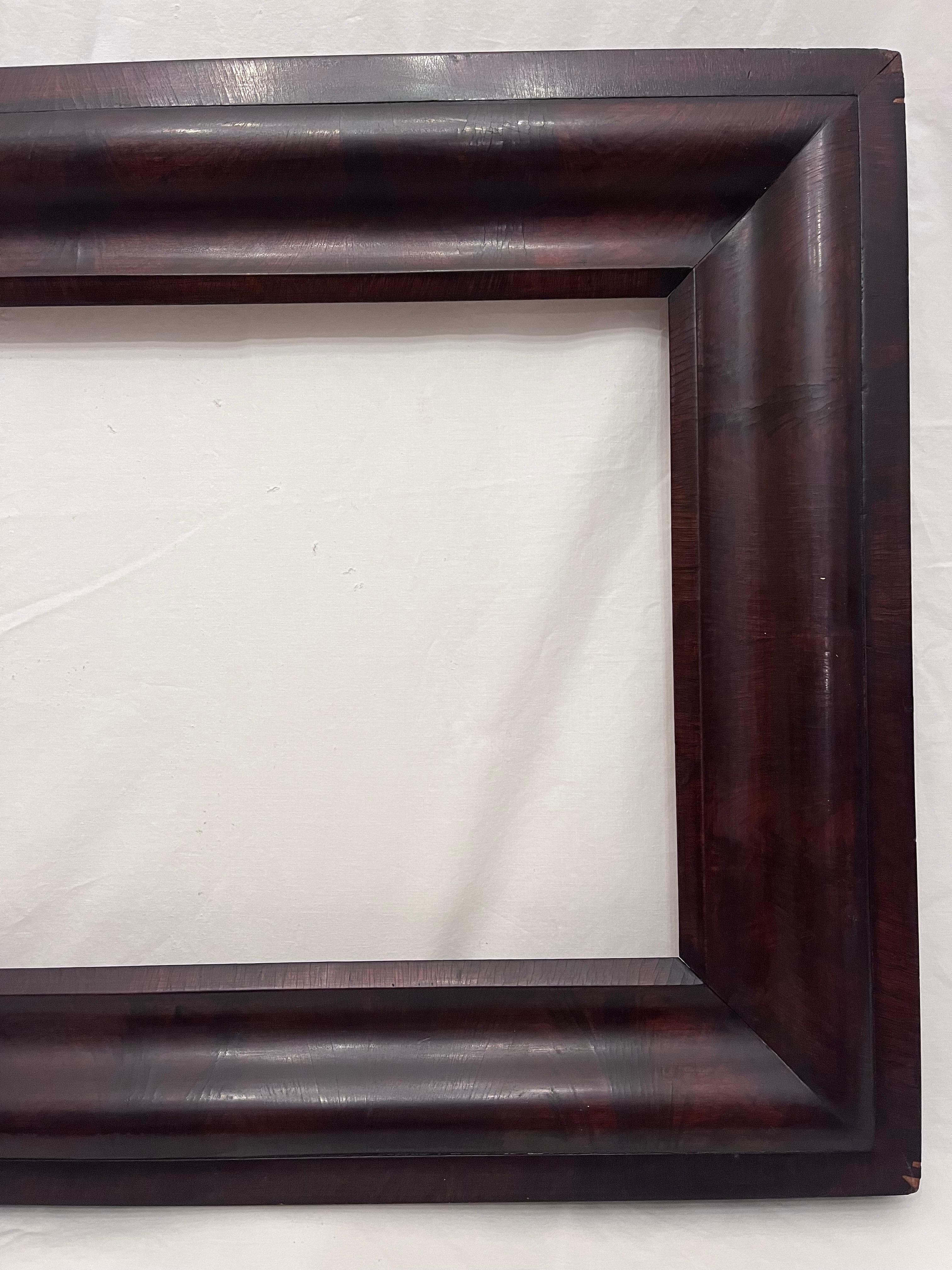 Antique 19th Century American Empire Style Large Picture Mirror Frame 22 x 13 For Sale 1