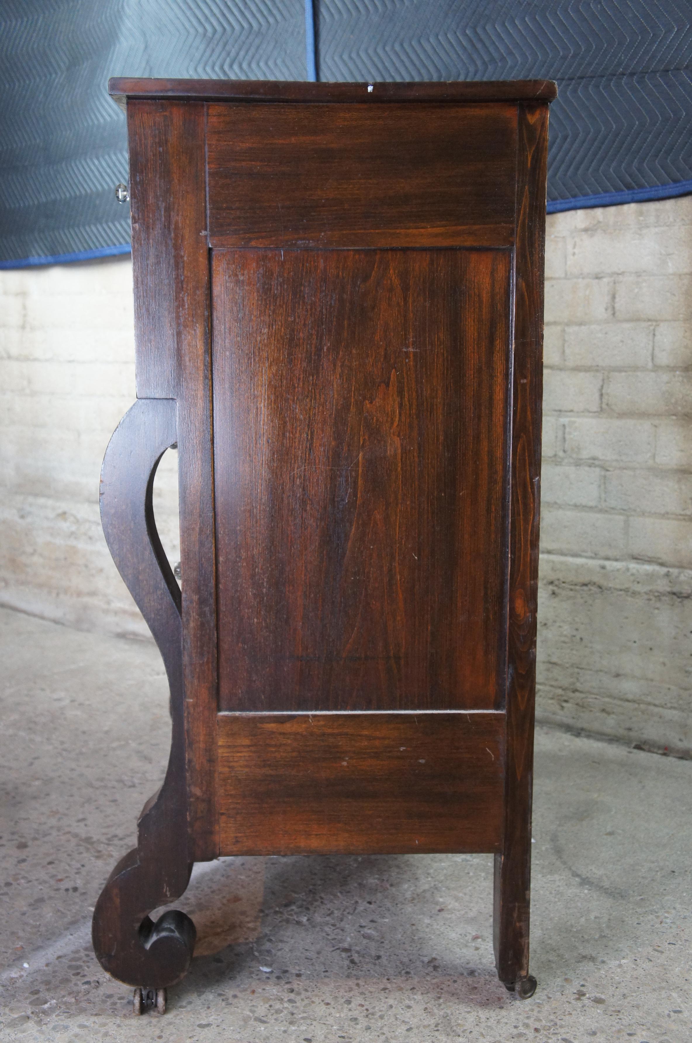 Antique 19th Century American Empire Walnut Tallboy Dresser Chest of Drawers 7