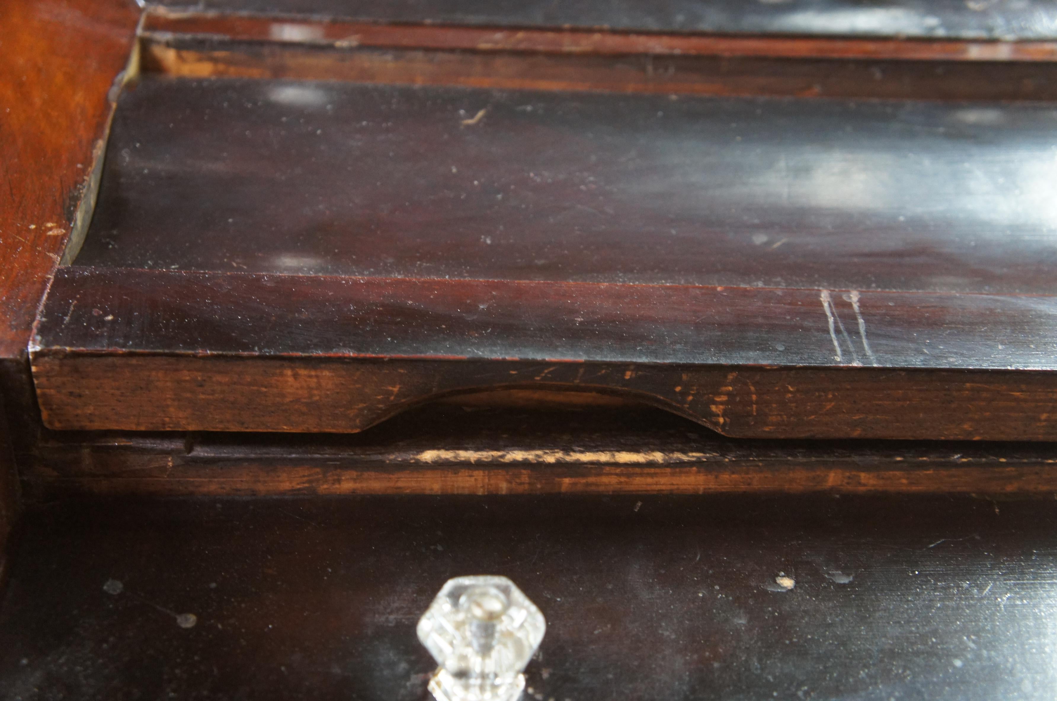 Antique 19th Century American Empire Walnut Tallboy Dresser Chest of Drawers 9