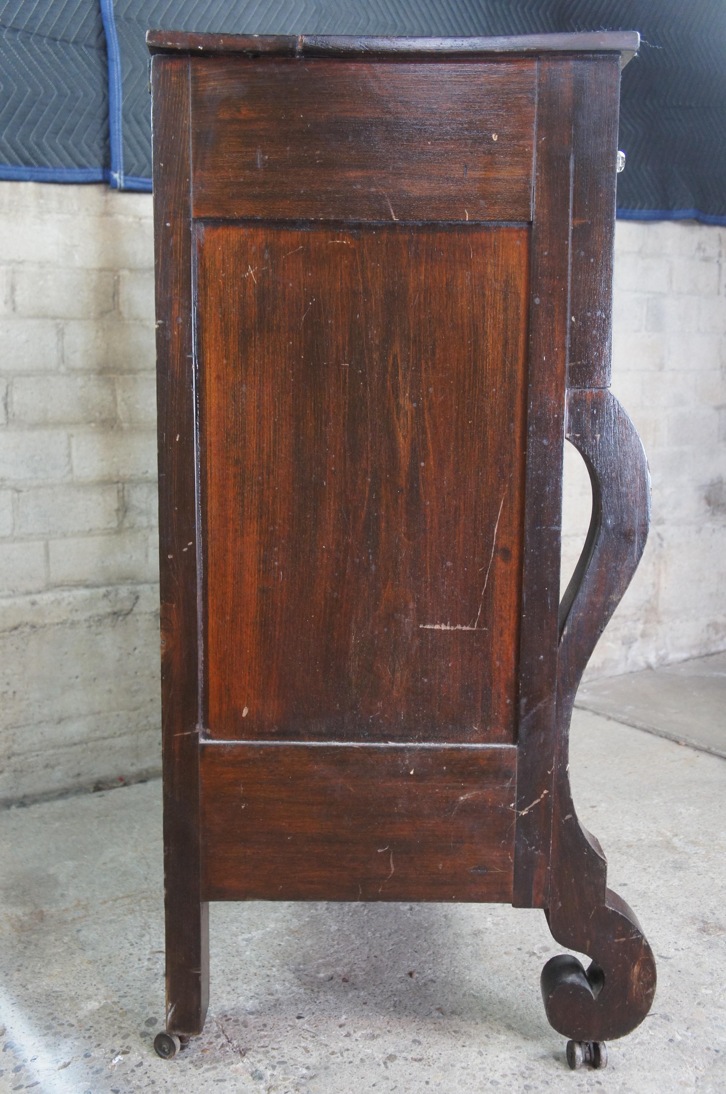 Antique 19th Century American Empire Walnut Tallboy Dresser Chest of Drawers 6