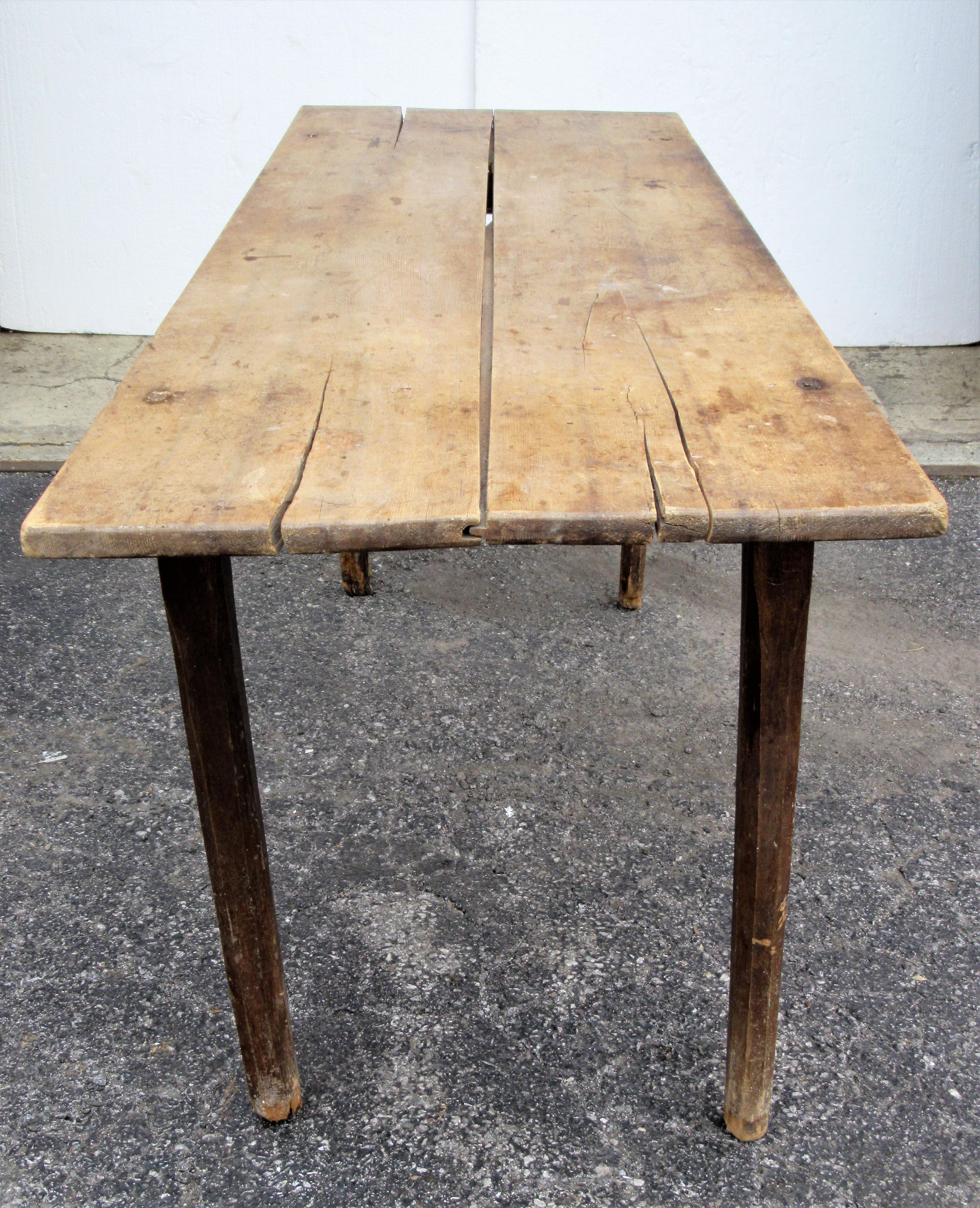 Hand-Crafted Antique 19th Century American Farm Work Table