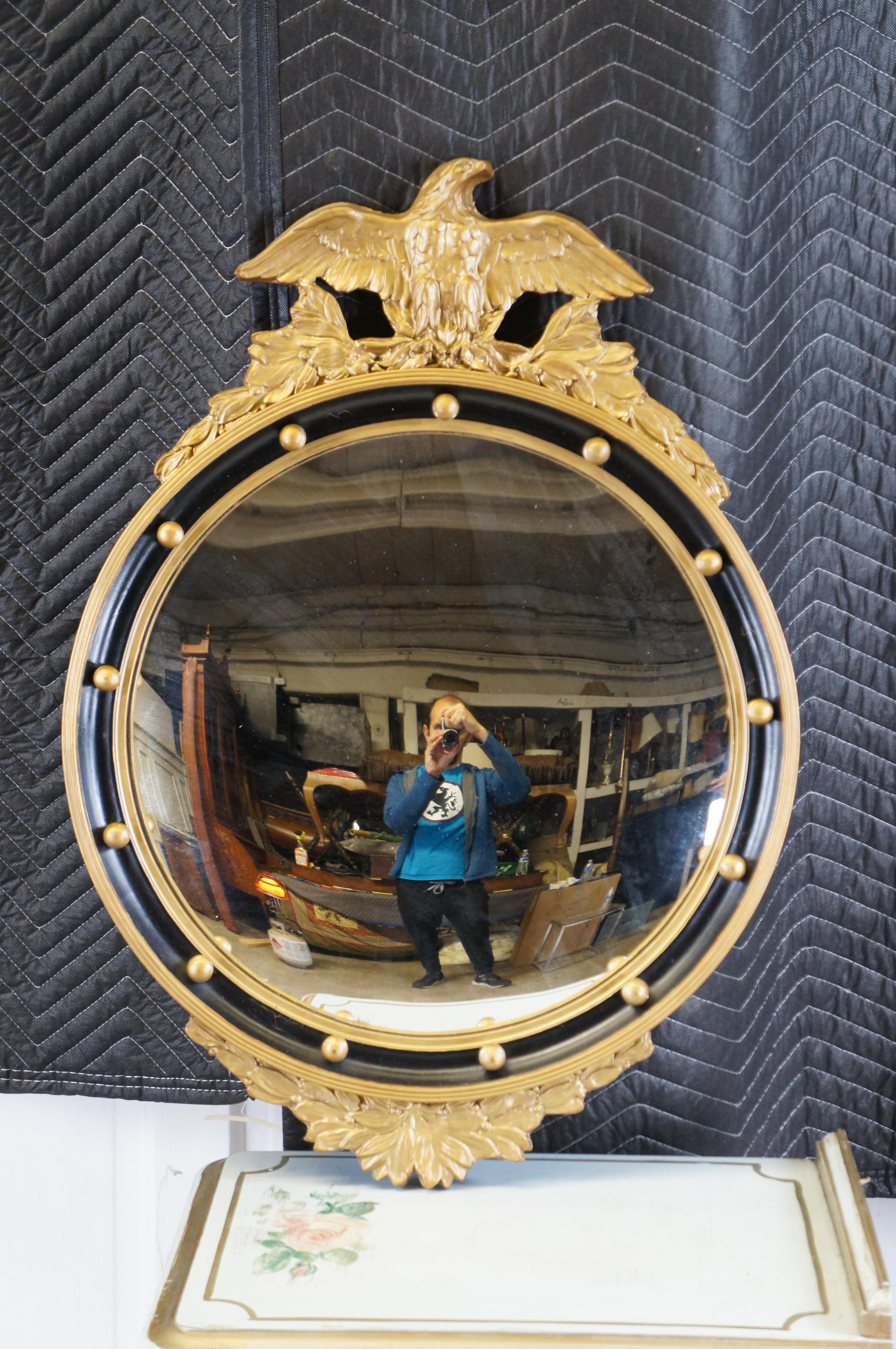 Antique Mirror del 19° secolo di Feder Eagle Bullseye Convex Rondel Wall Mirror in vendita 6