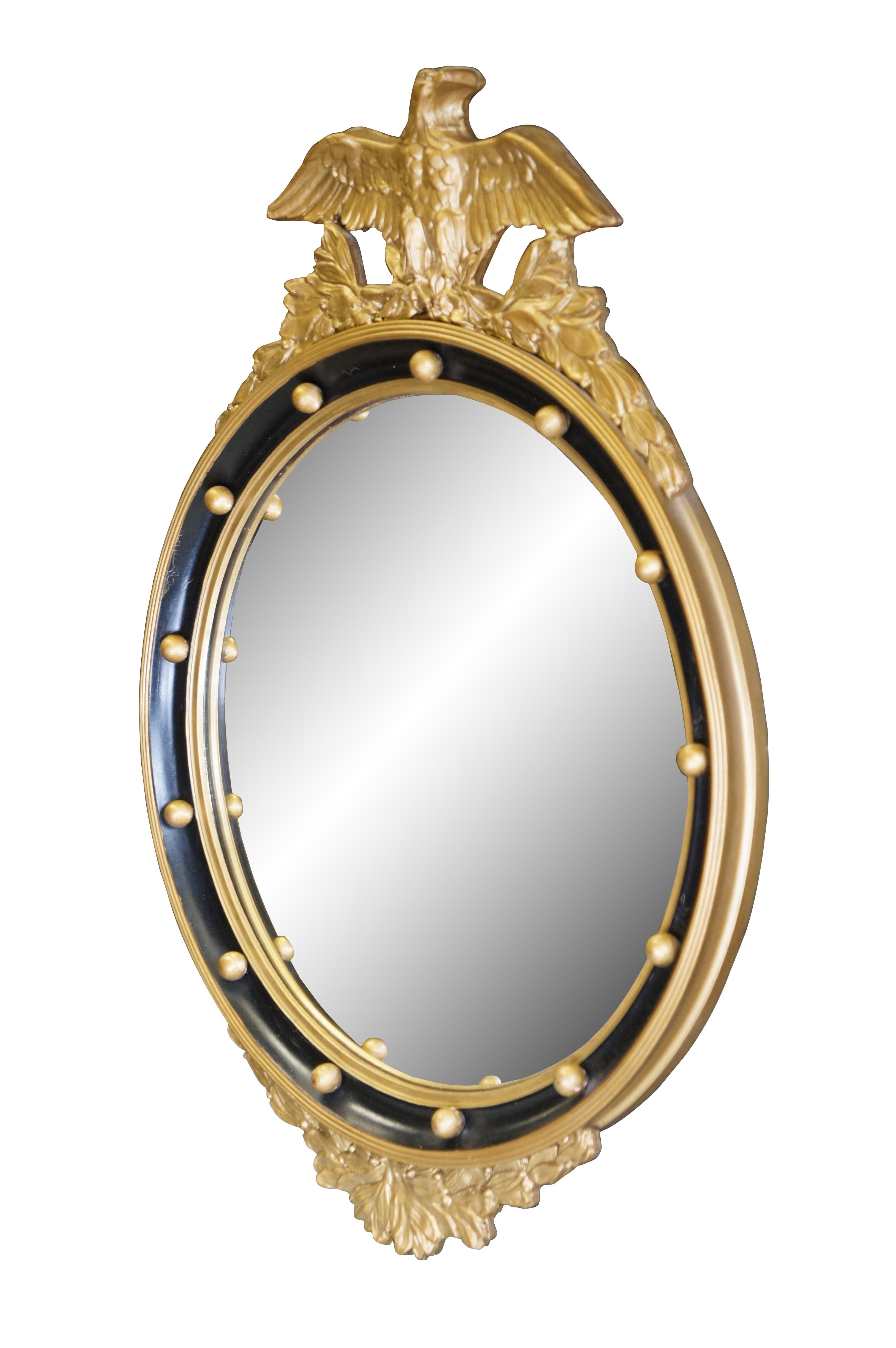 Federale Antique Mirror del 19° secolo di Feder Eagle Bullseye Convex Rondel Wall Mirror in vendita