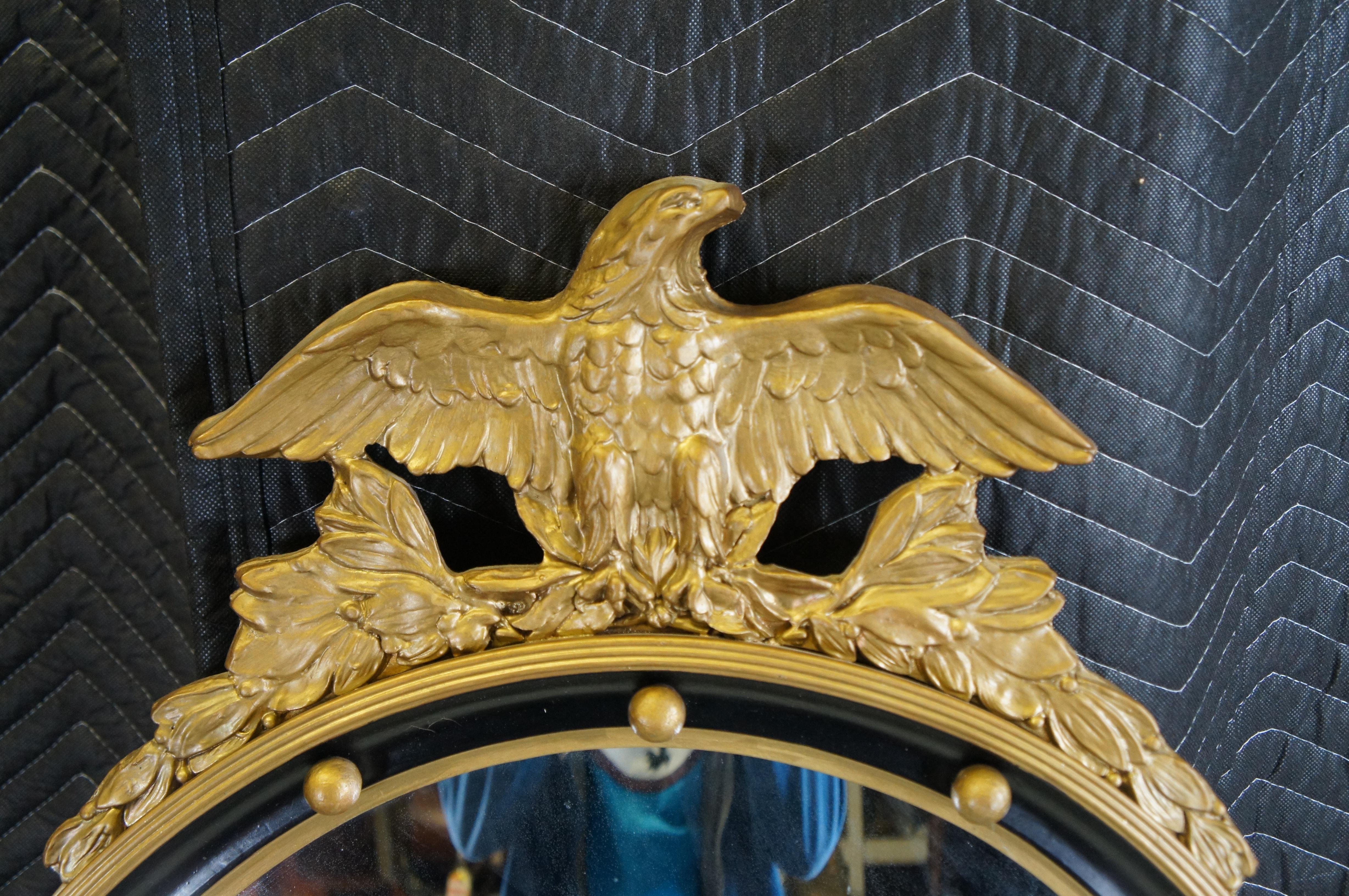 Antique Mirror del 19° secolo di Feder Eagle Bullseye Convex Rondel Wall Mirror In condizioni buone in vendita a Dayton, OH
