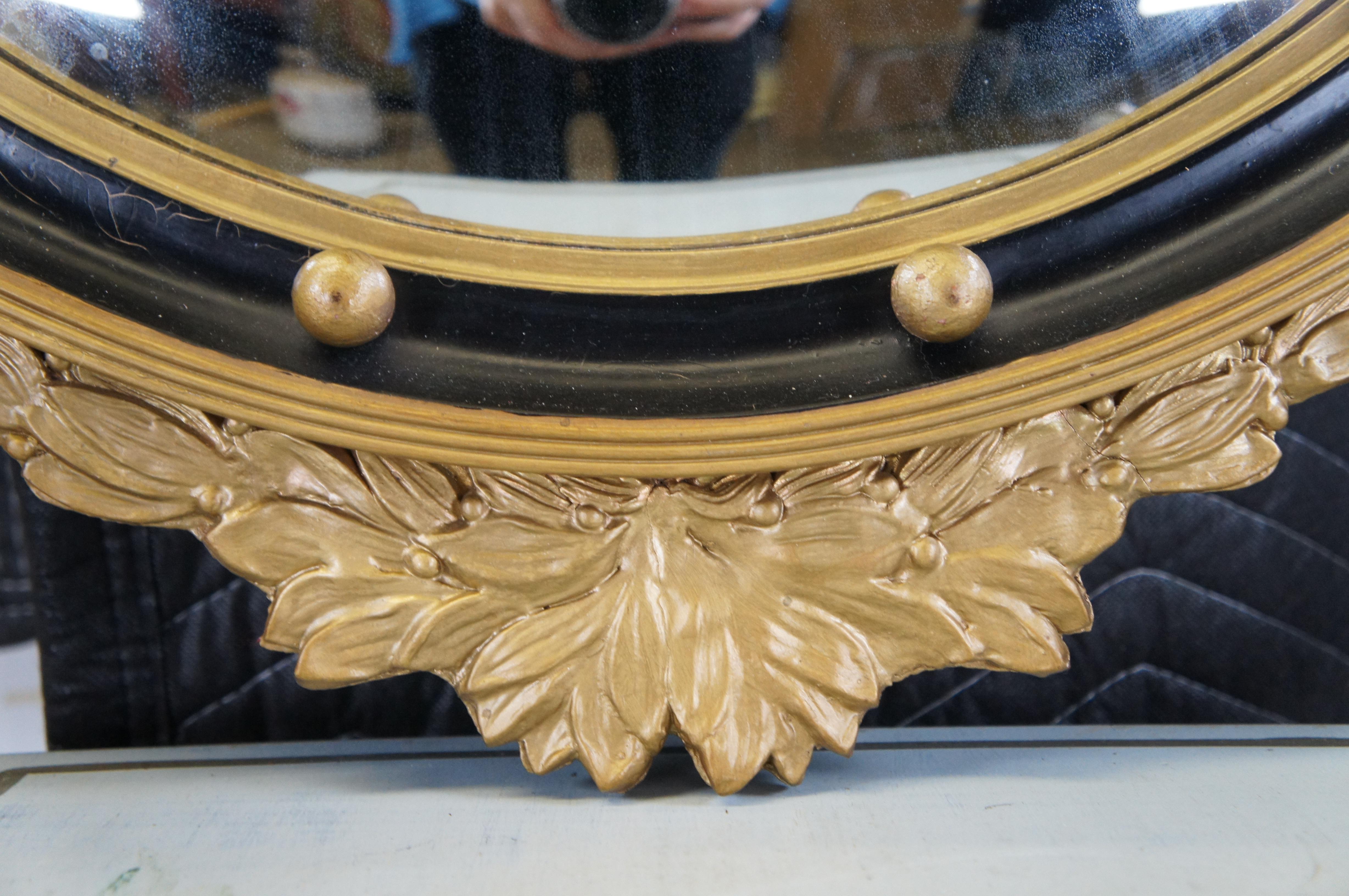 XIX secolo Antique Mirror del 19° secolo di Feder Eagle Bullseye Convex Rondel Wall Mirror in vendita