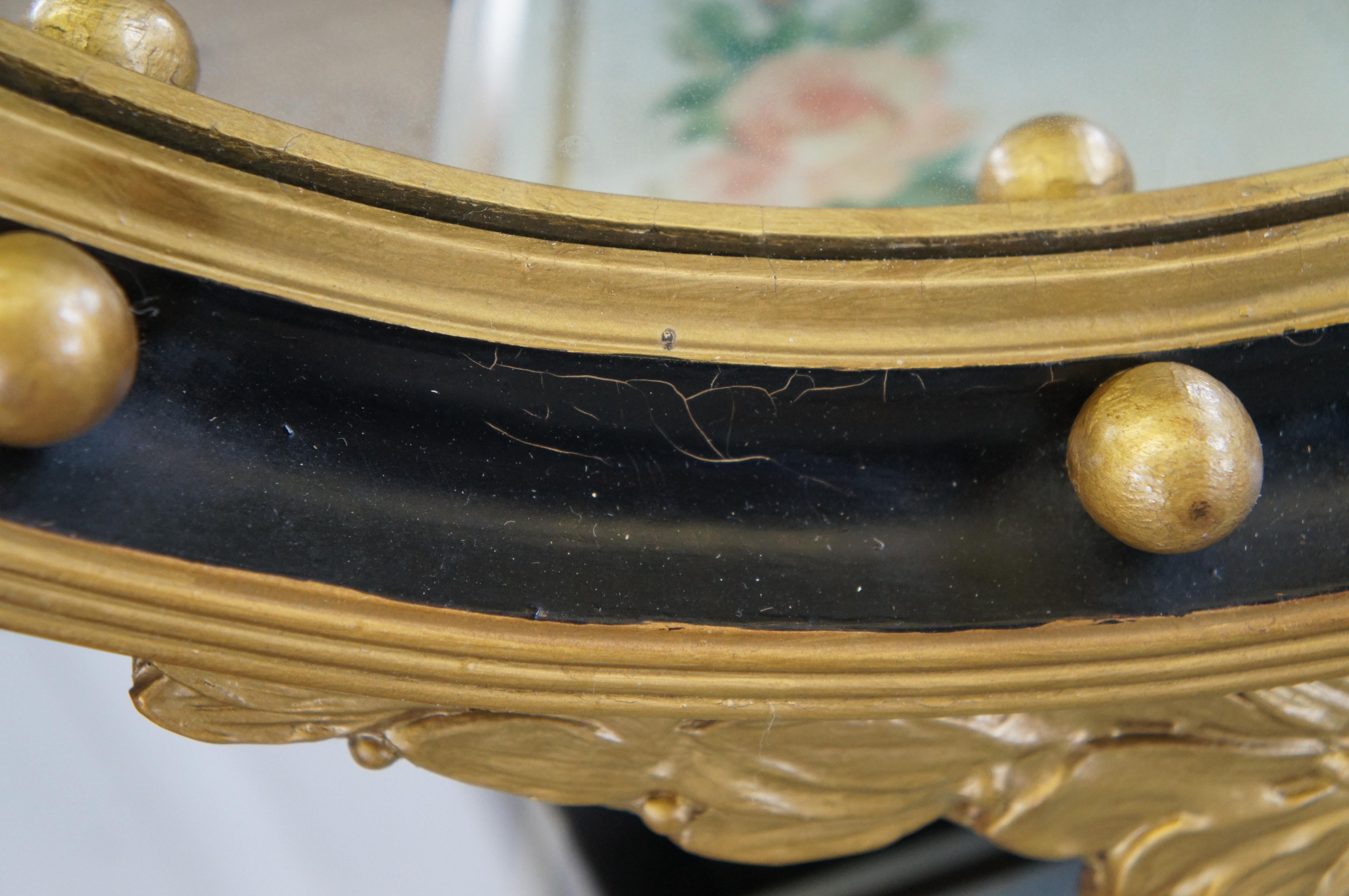 Antique Mirror del 19° secolo di Feder Eagle Bullseye Convex Rondel Wall Mirror in vendita 1