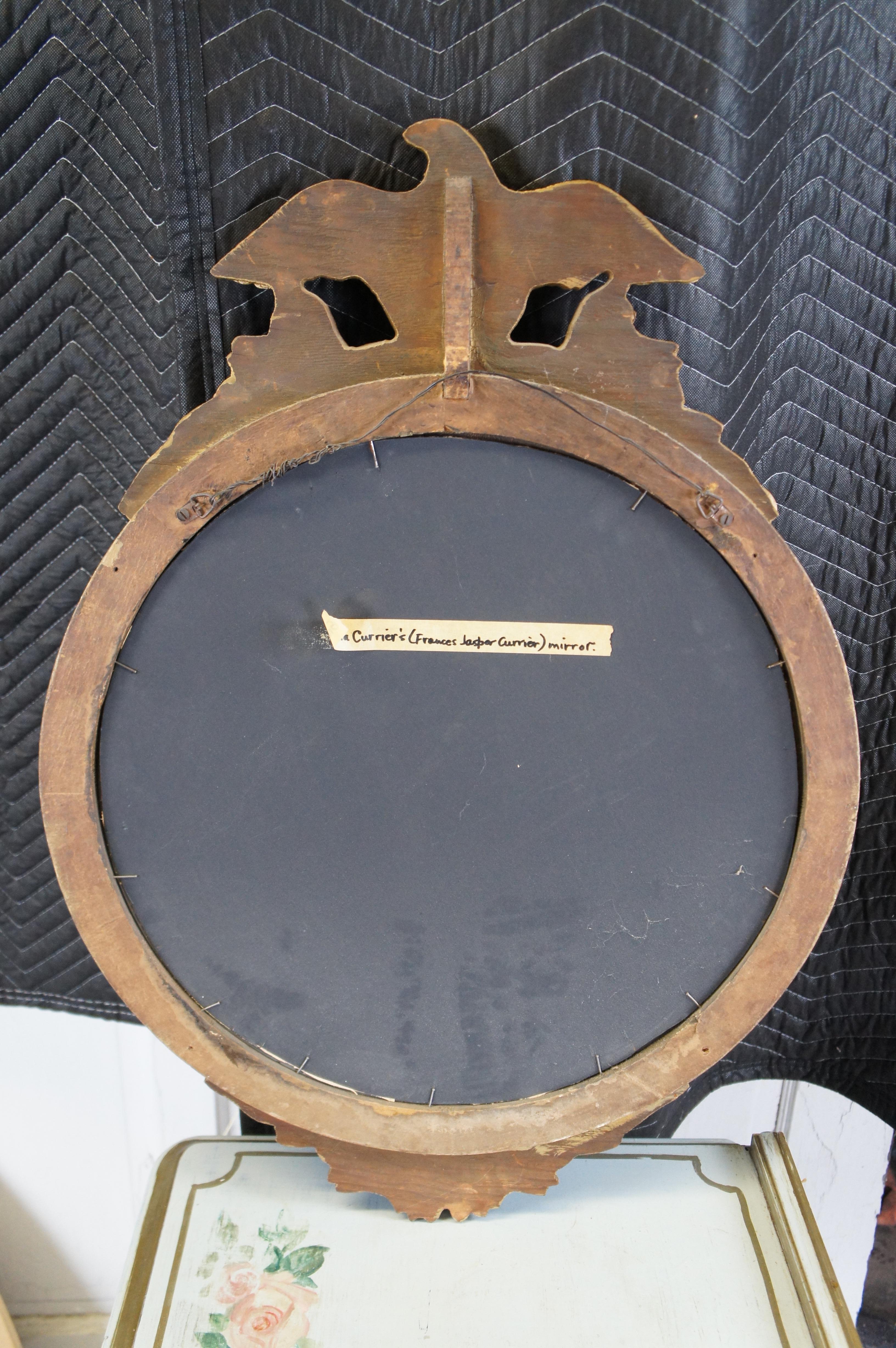 Antique Mirror del 19° secolo di Feder Eagle Bullseye Convex Rondel Wall Mirror in vendita 3
