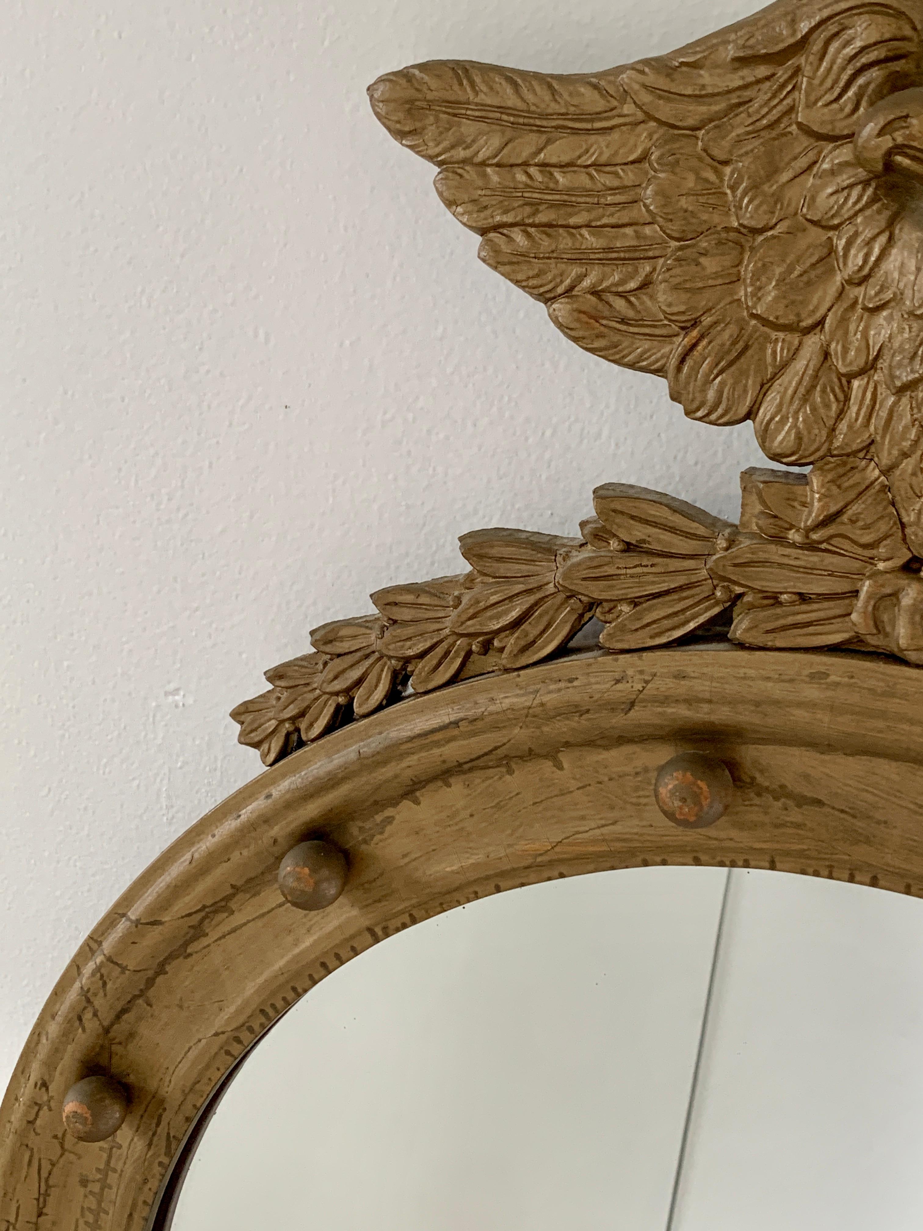 Antique 19th Century American Federal Giltwood Eagle Mirror 4
