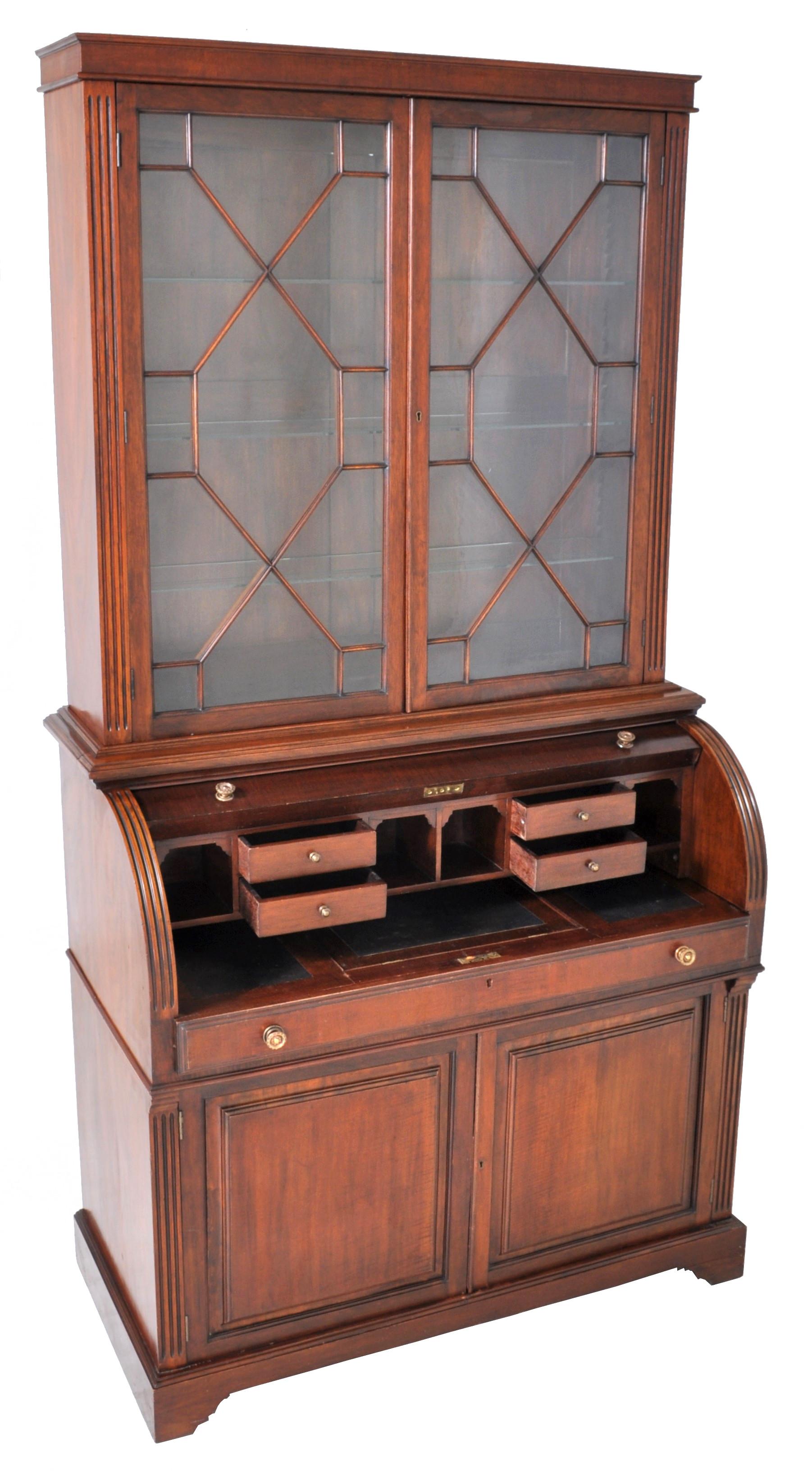 19th Century American Mahogany Cylinder Bookcase/Secretary/Desk, circa 1860 5