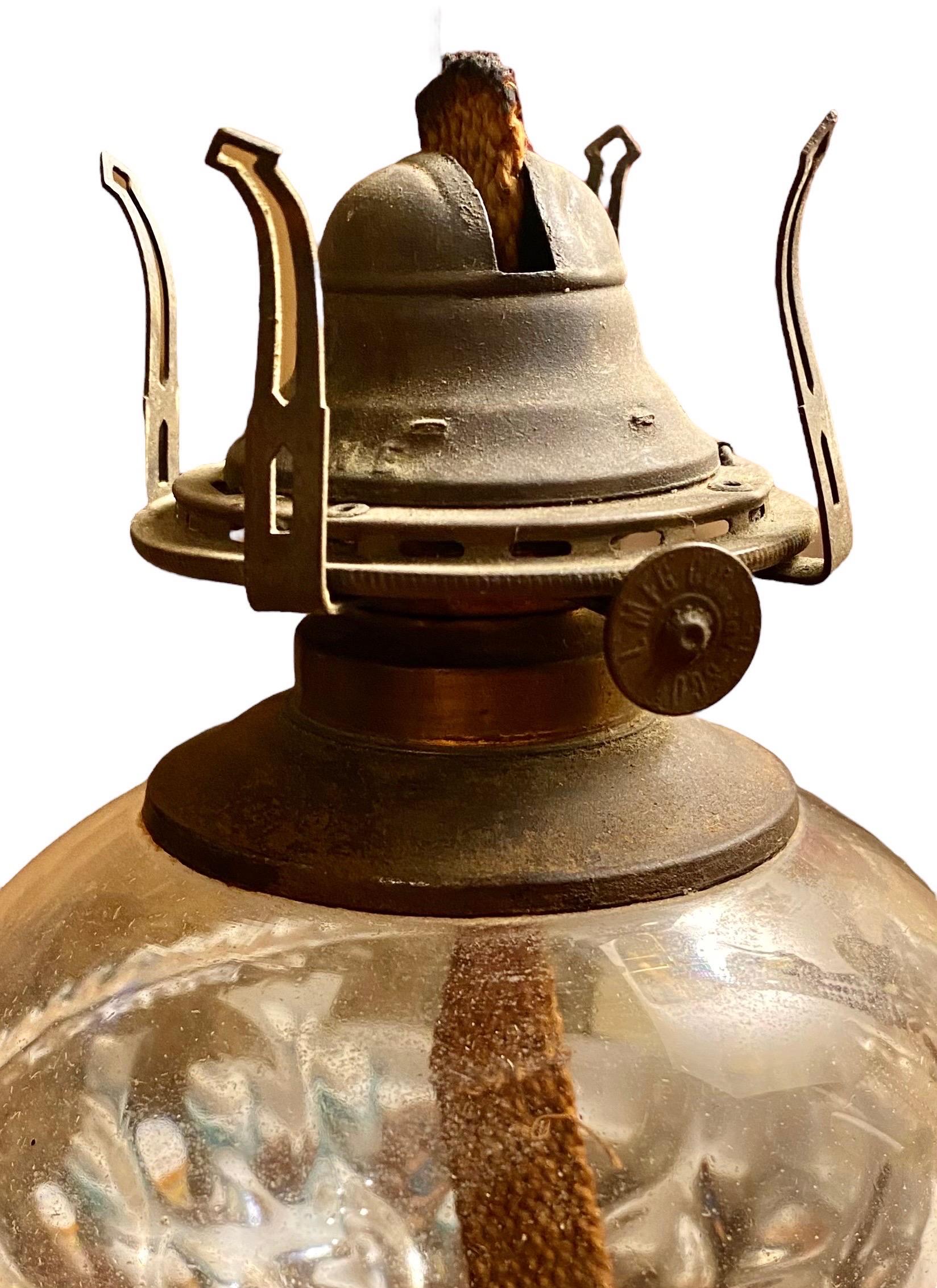 Antique 19th Century American Milk Glass Oil Lamp  For Sale 2
