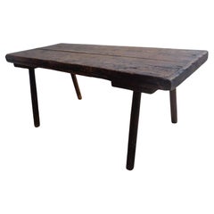 Table de ferme primitive américaine du 19e siècle 