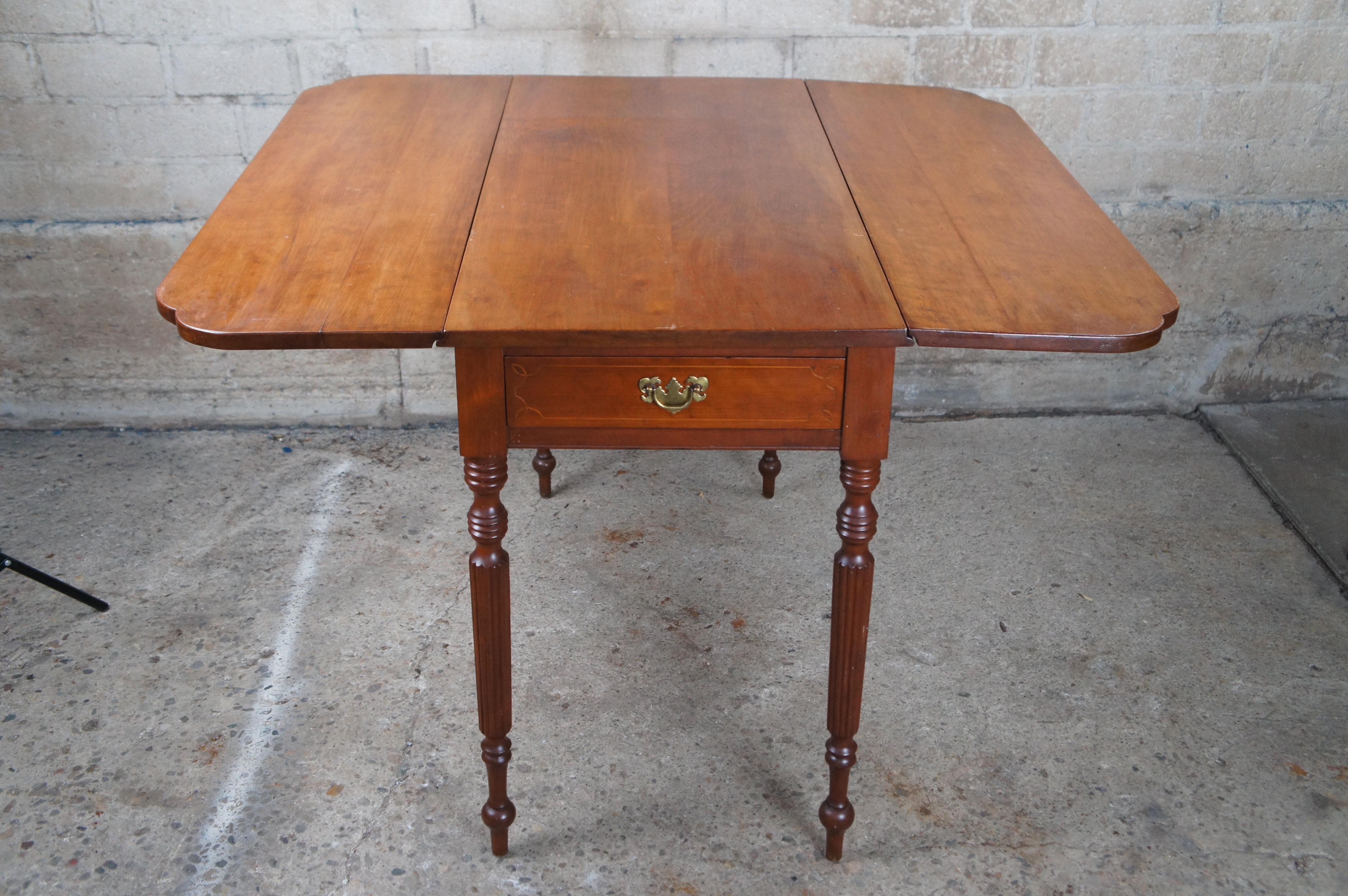 Antique 19th Century American Sheraton Cherry Drop Leaf Dining Console Table 40