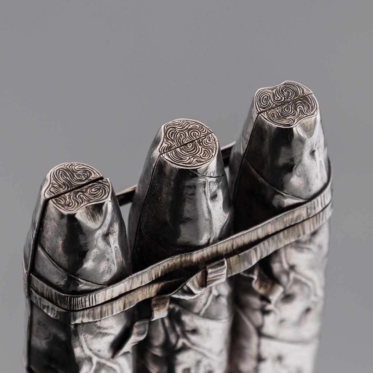 Ancienne boîte à cigares en argent massif du 19e siècle, A.I.C C. Gorham, c.1880 en vente 9
