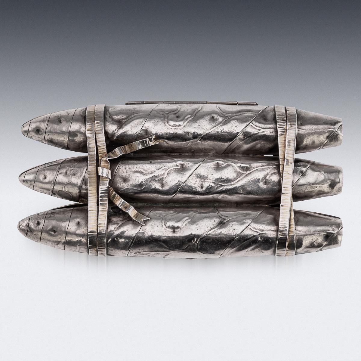 Américain Ancienne boîte à cigares en argent massif du 19e siècle, A.I.C C. Gorham, c.1880 en vente