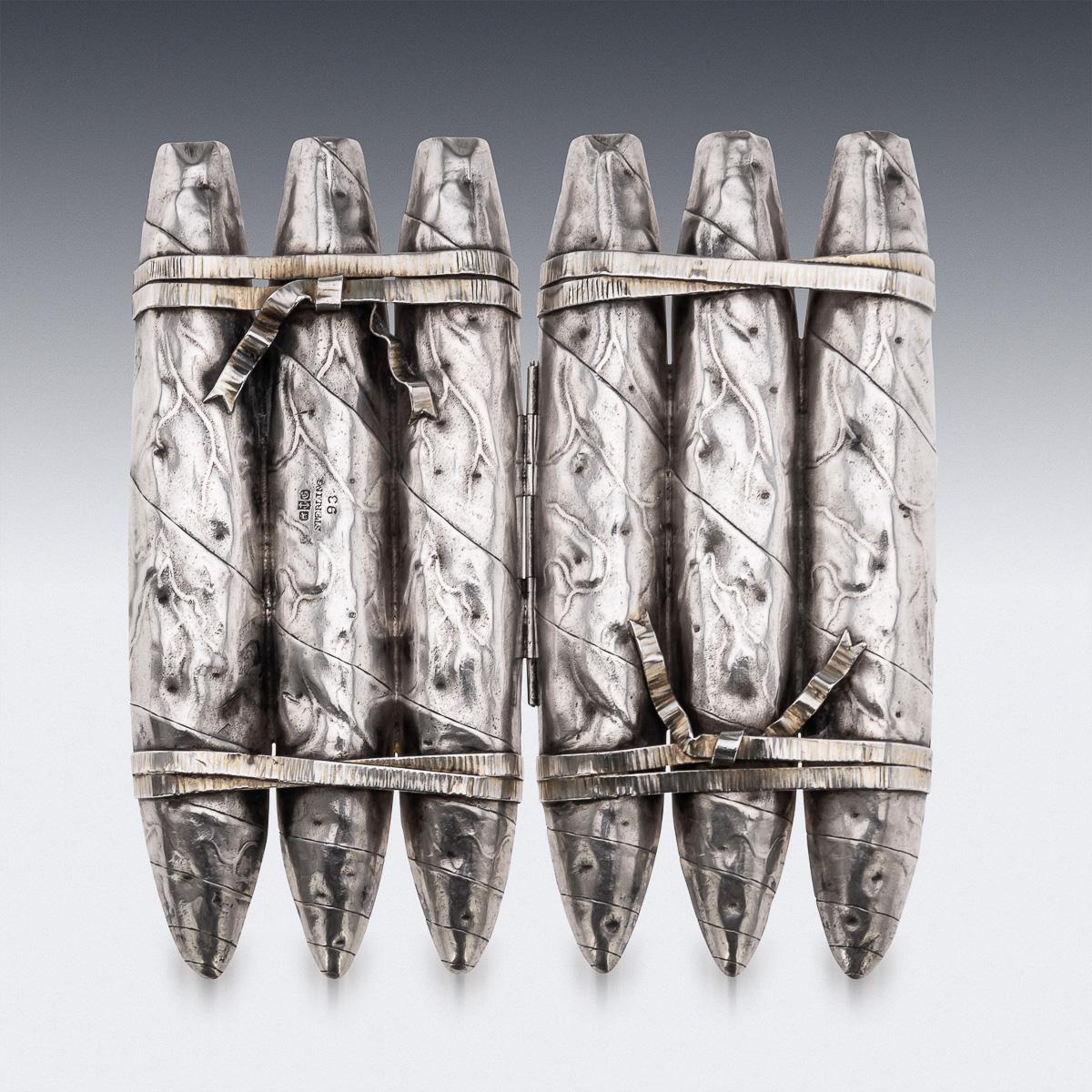 XIXe siècle Ancienne boîte à cigares en argent massif du 19e siècle, A.I.C C. Gorham, c.1880 en vente
