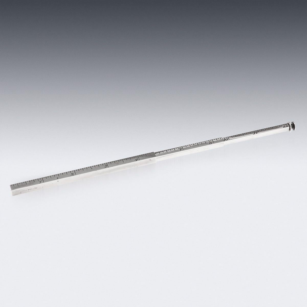 Antique 19th Century American Solid Silver Draughtsman's Extending Ruler c.1897 For Sale 1