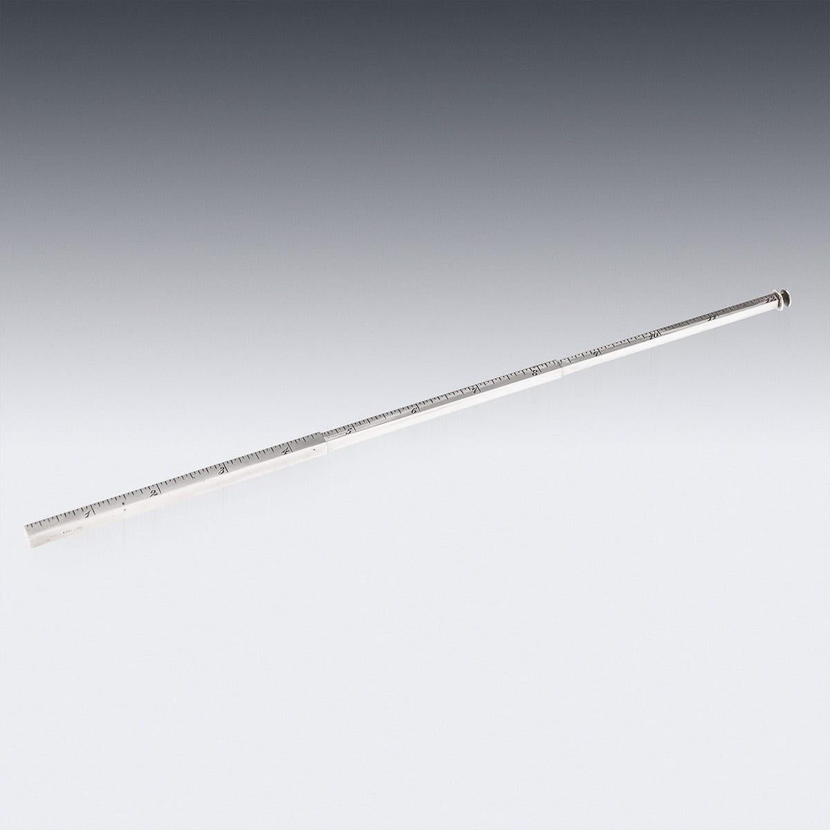 Antique 19th Century American Solid Silver Draughtsman's Extending Ruler c.1897 For Sale 2