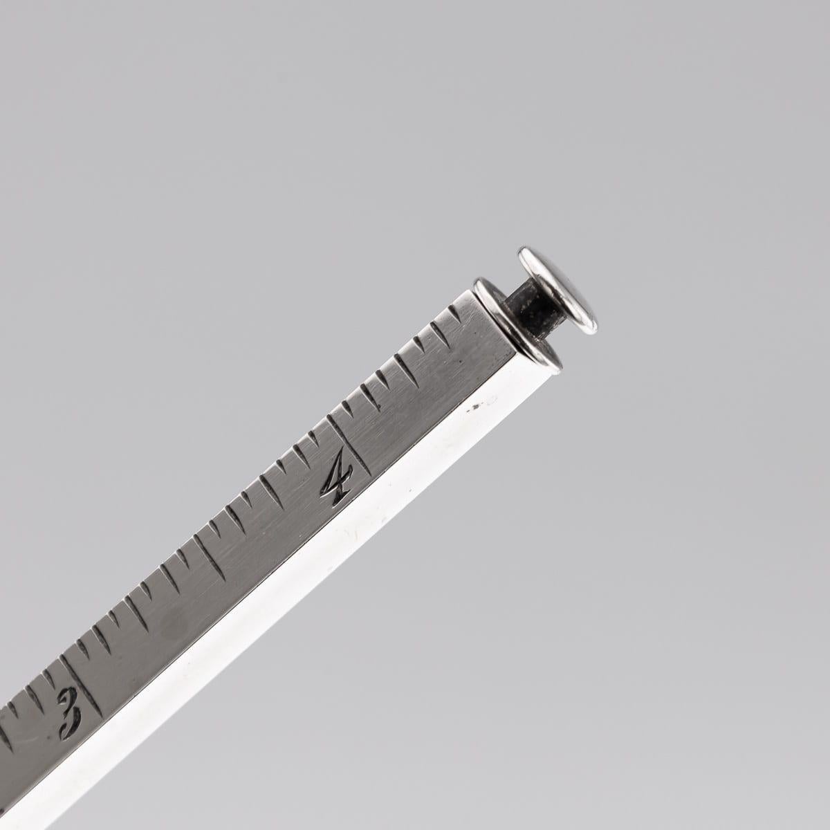 Antique 19th Century American Solid Silver Draughtsman's Extending Ruler c.1897 For Sale 4