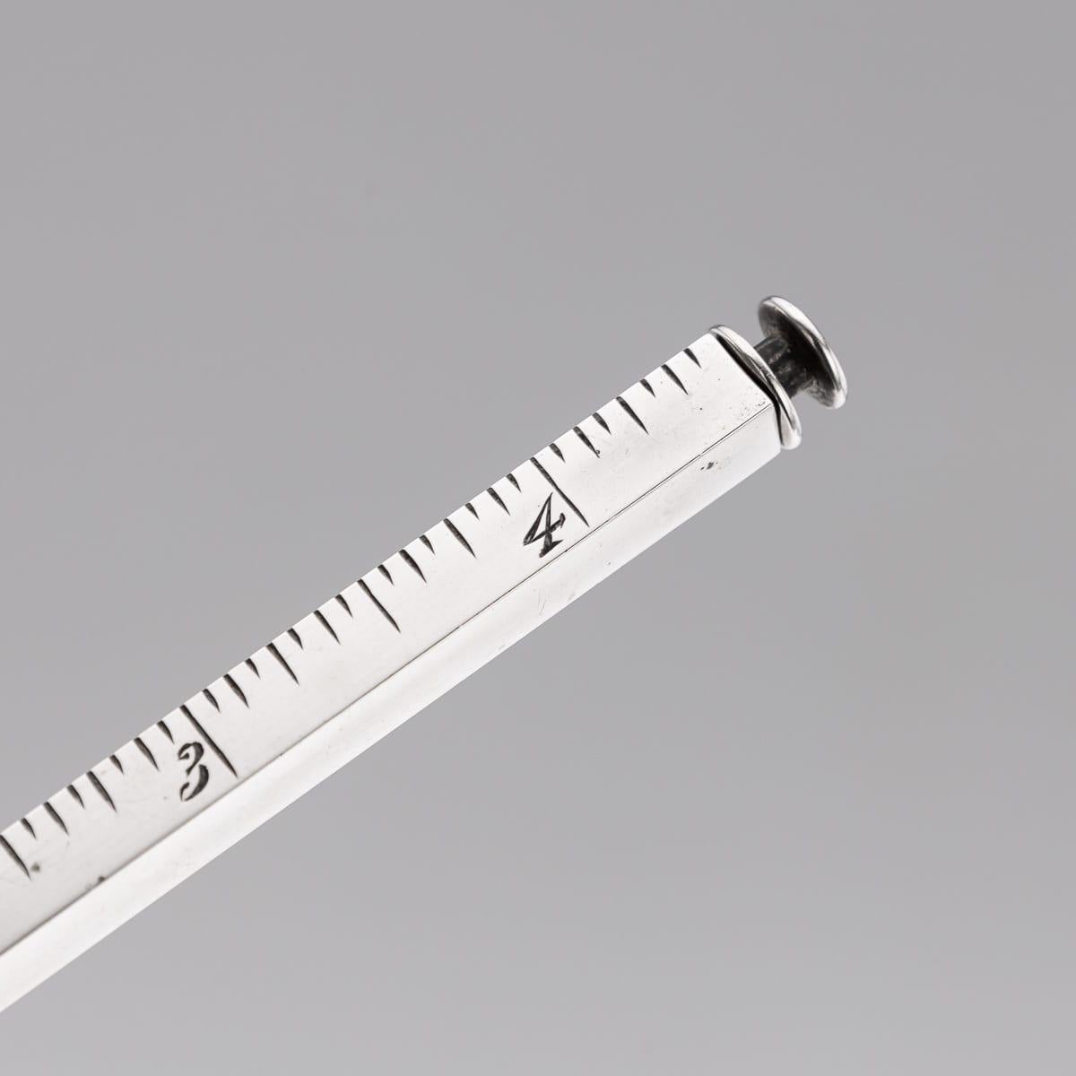 Antique 19th Century American Solid Silver Draughtsman's Extending Ruler c.1897 For Sale 5