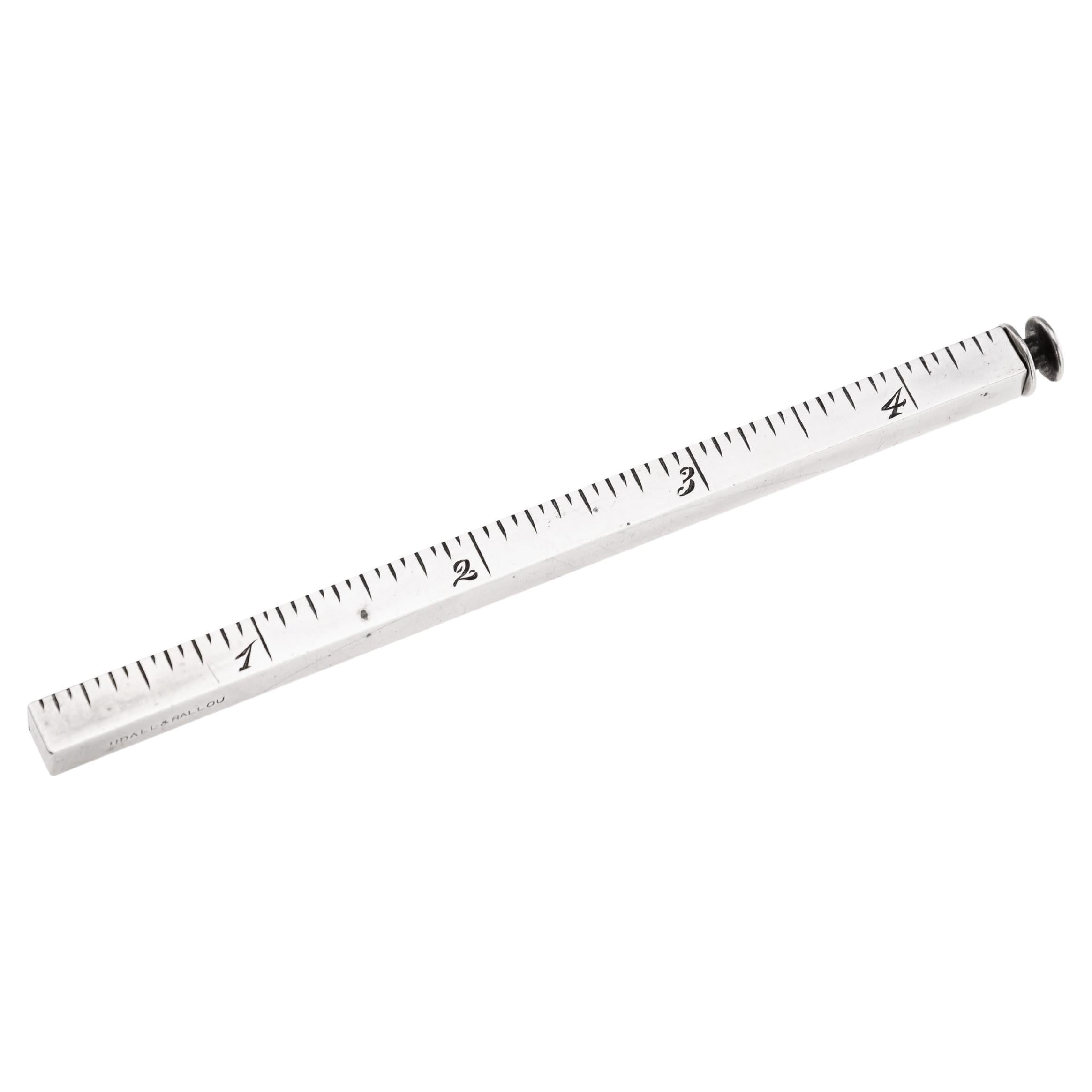 Antique 19th Century American Solid Silver Draughtsman's Extending Ruler c.1897 For Sale
