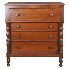 Antique 19th Century American Victorian Cherry Tallboy Dresser Chest of Drawers