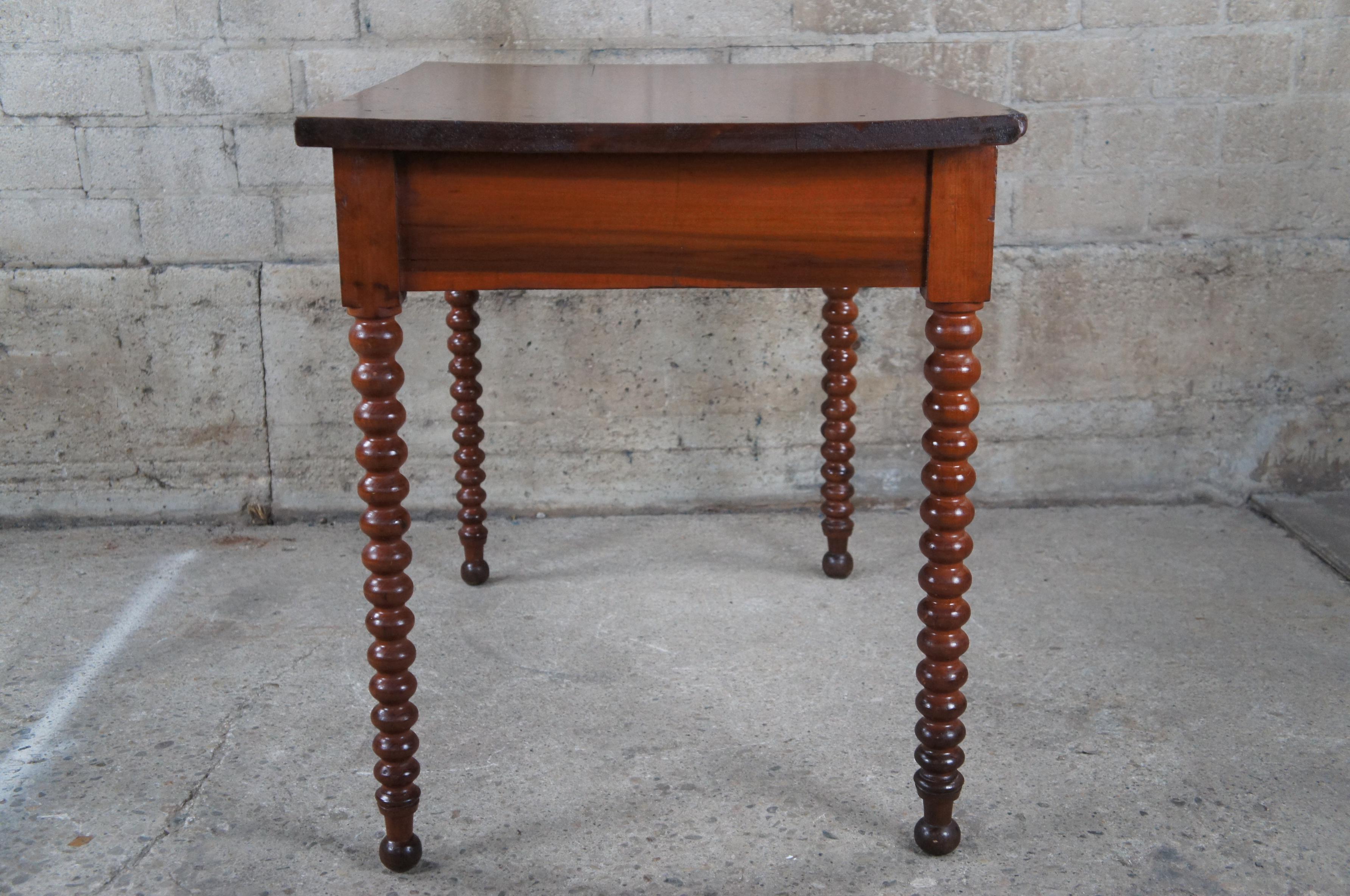 Antique 19th Century American Victorian Maple Desk Bobbin Turned Legs Console 7