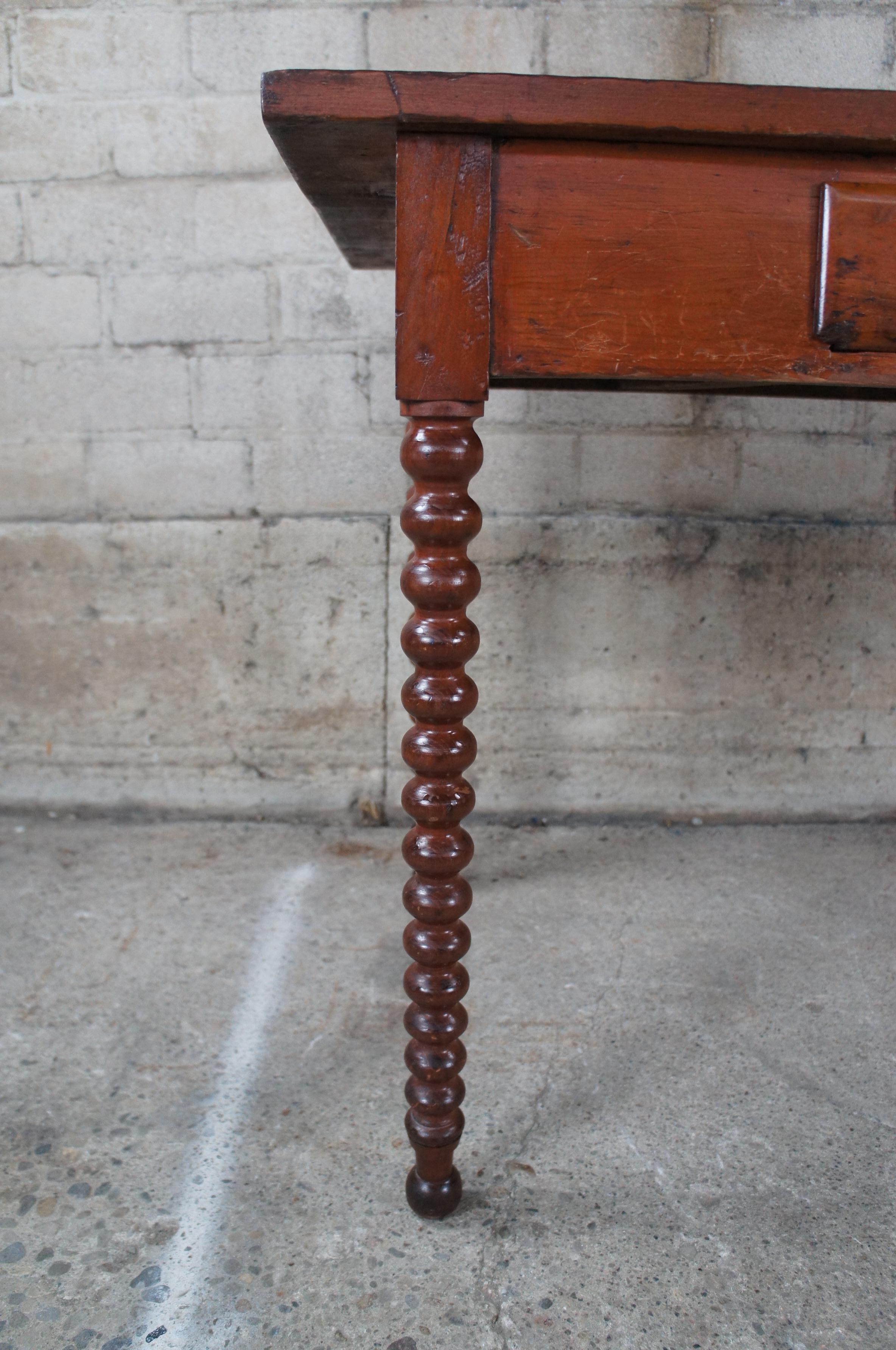 Antique 19th Century American Victorian Maple Desk Bobbin Turned Legs Console 4