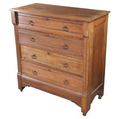Antique 19th Century American Victorian Walnut Dresser Chest of Drawers