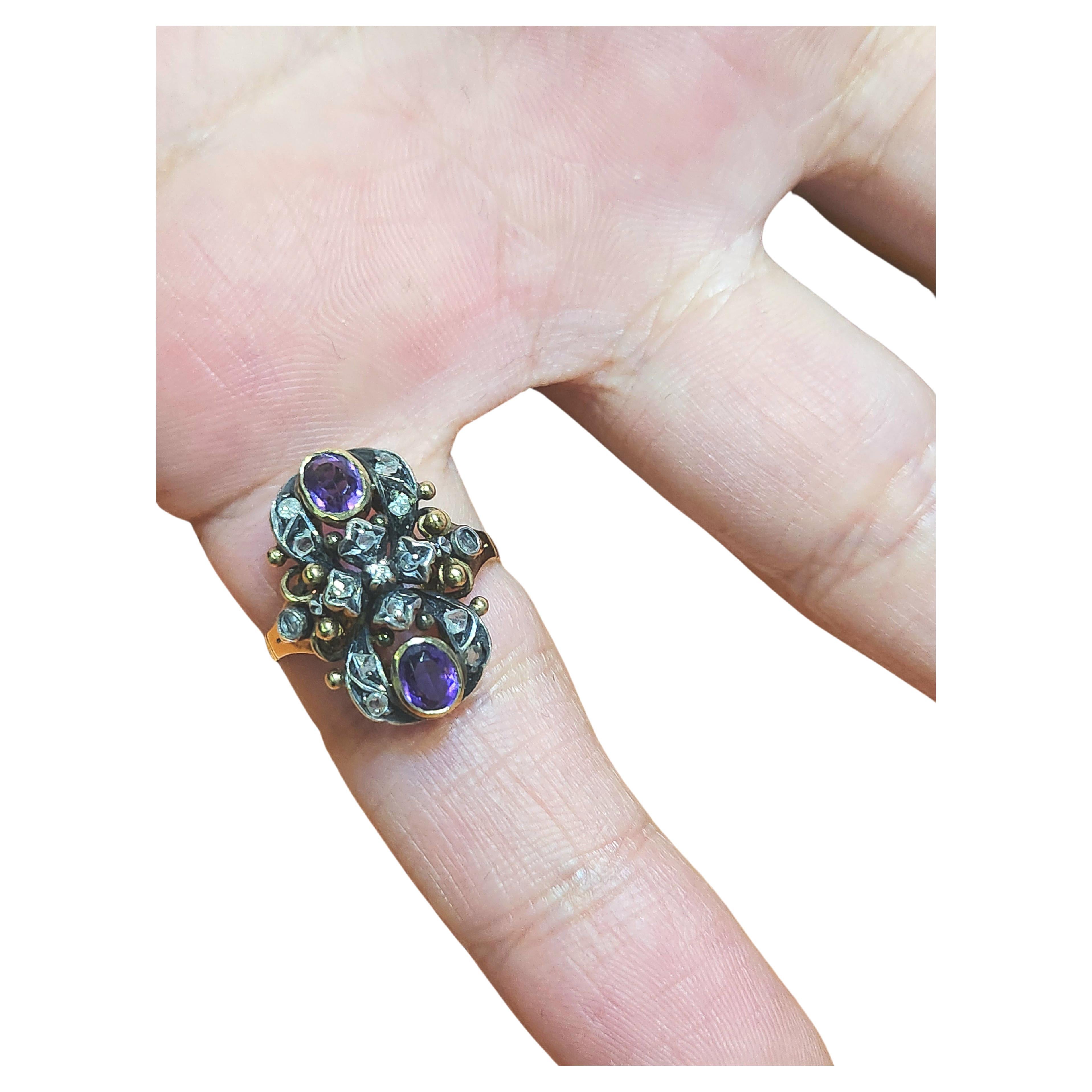 Antique Amethyst Gold Ring For Sale 1