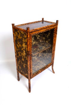 Antique 19th Century Anglo-Chinese Lacquered Bamboo Glazed Cabinet, England
