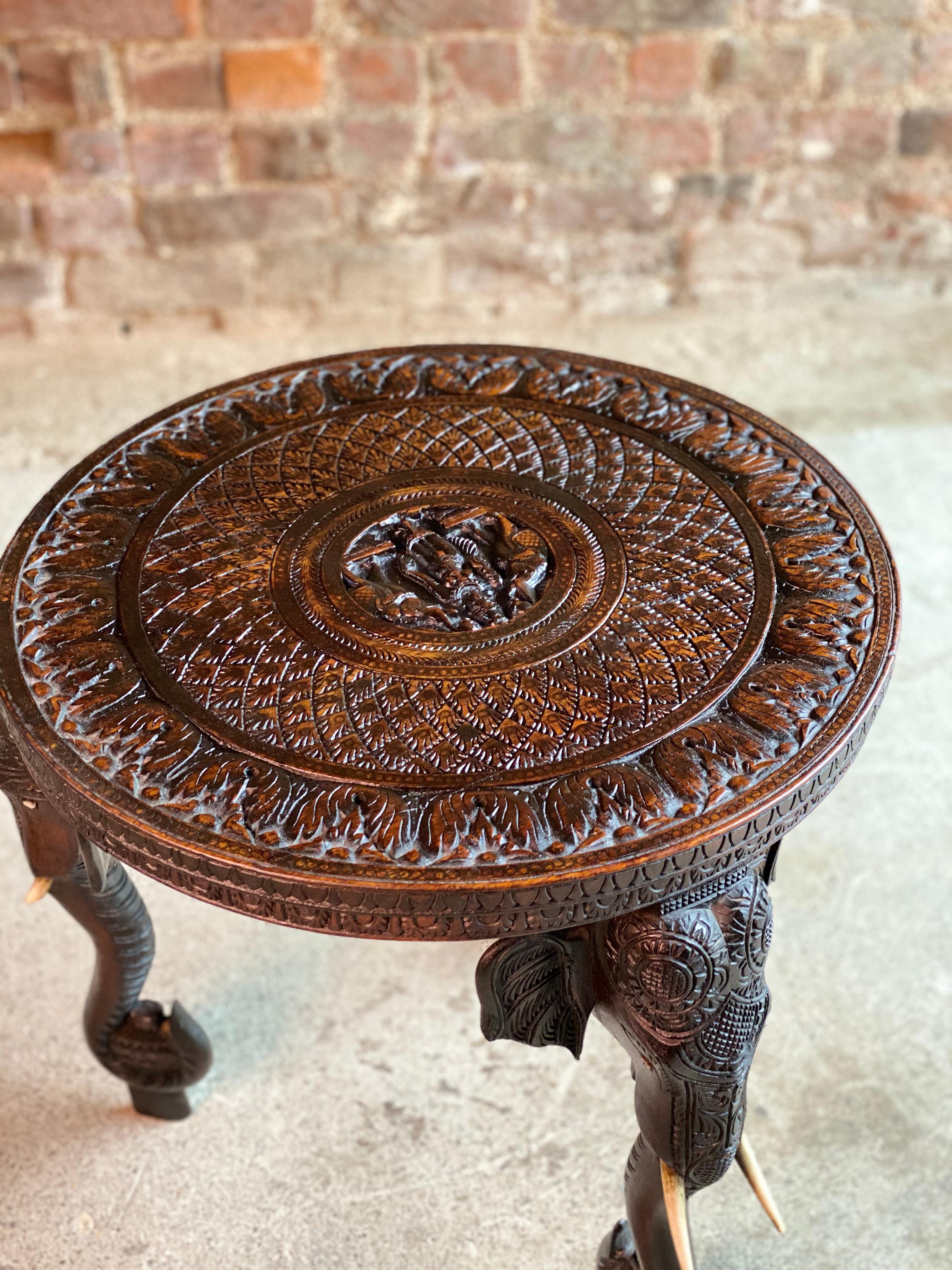 Antique 19th Century Anglo-Indian Elephant Side Table, circa 1890 3