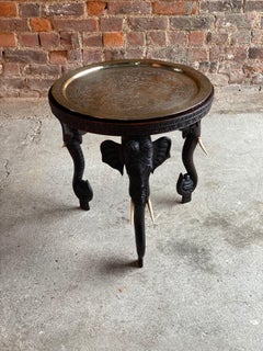 Antique 19th Century Anglo-Indian Elephant Side Table, circa 1890
