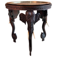 Antique 19th Century Anglo-Indian Elephant Side Table, circa 1890
