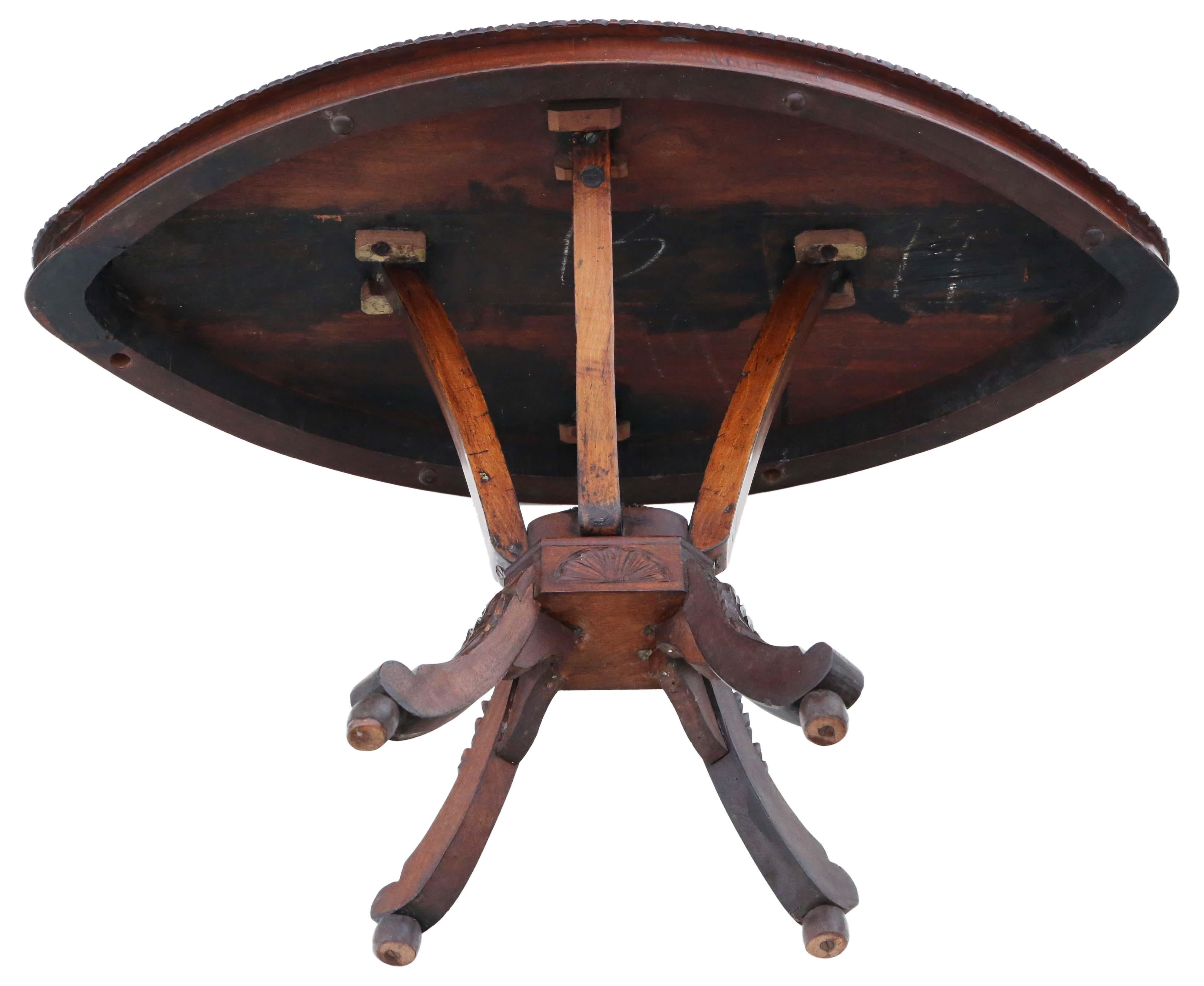  Antique 19th Century Anglo Indian shield centre side occasional coffee table For Sale 2