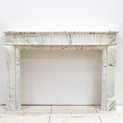 Antique 19th Century Arabescato Marble Louis XVI Style Fireplace Surround