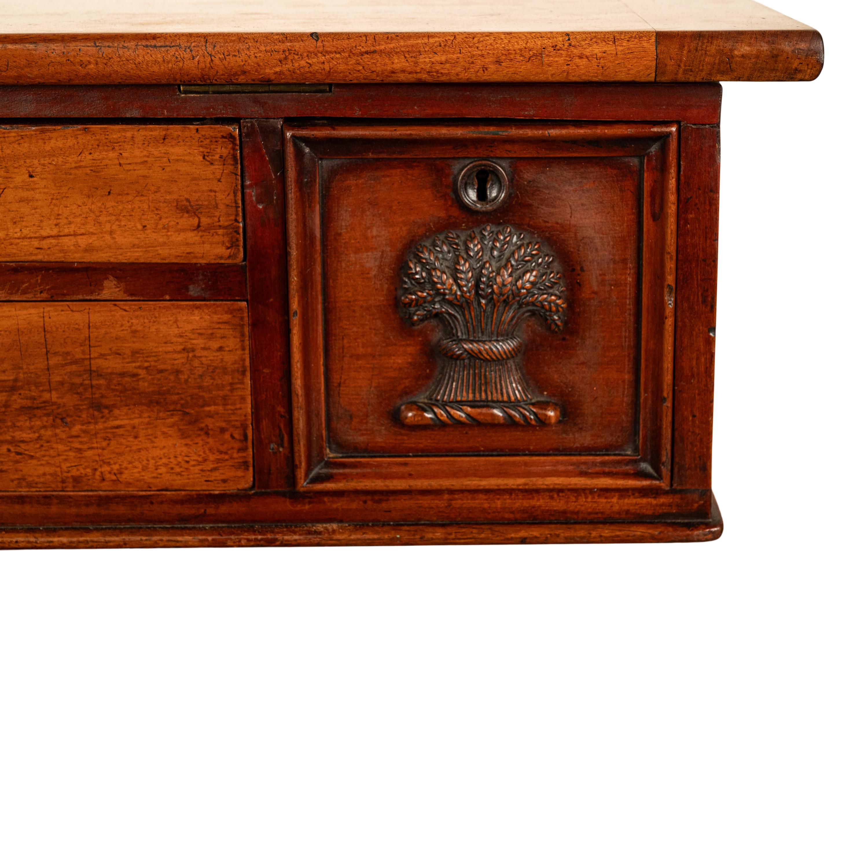 Antique 19th Century Architect's Mahogany Pedestal Desk Drafting Table 1870 For Sale 7