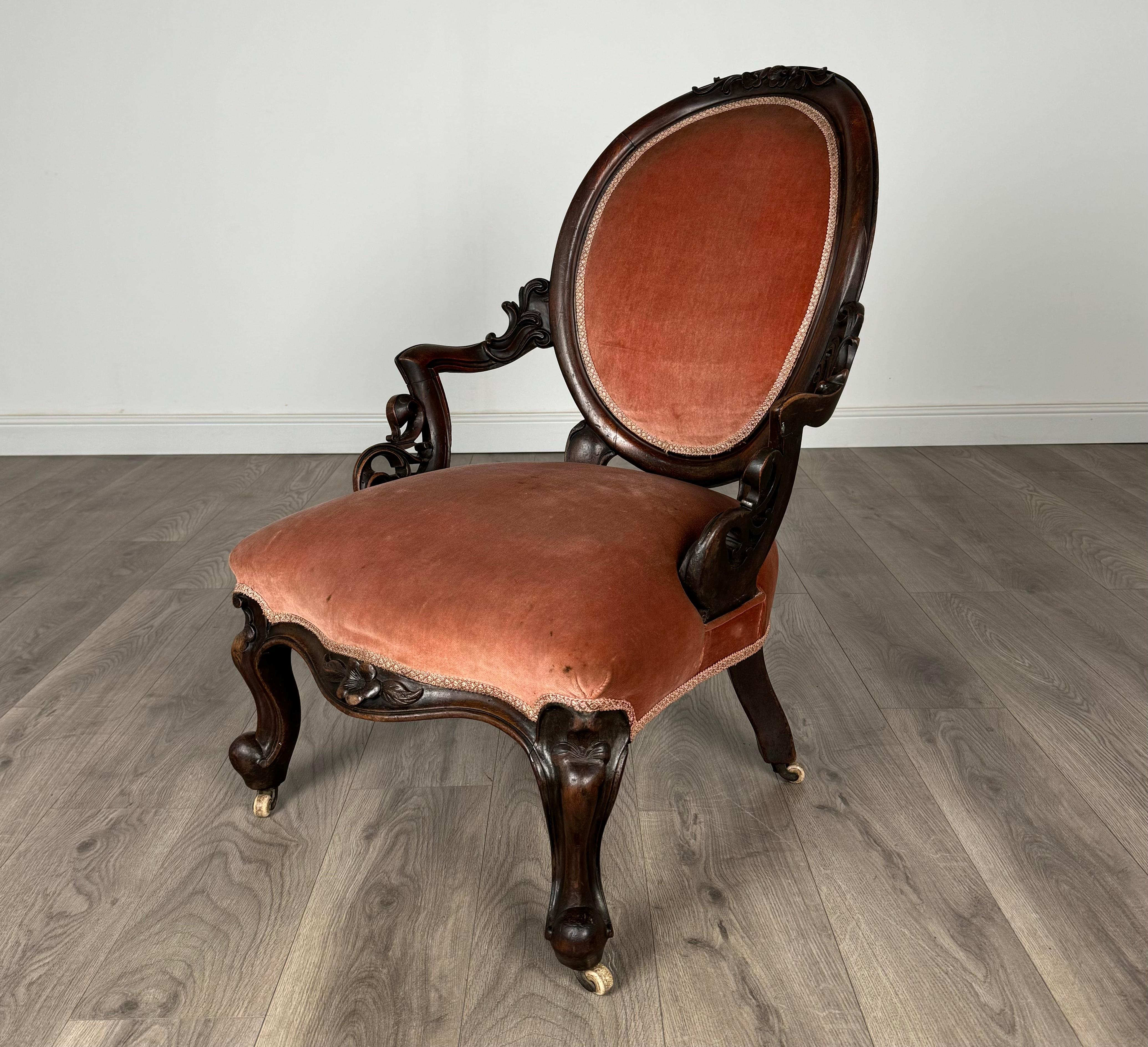 Antica poltrona del XIX secolo in mogano ( REF AFS-3141 ) in vendita 7