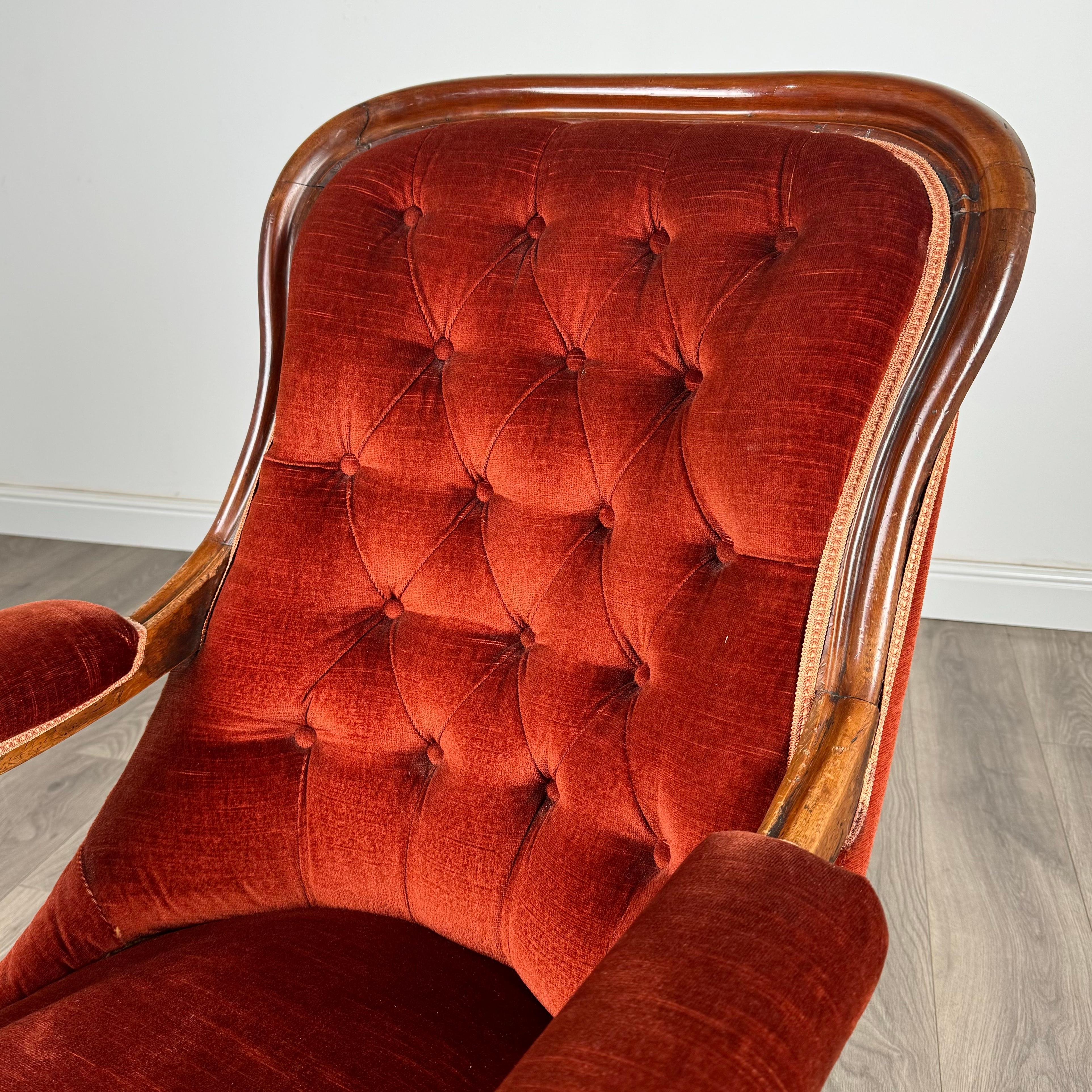 Fauteuil ancien du 19ème siècle en acajou (REF AF-3318) en vente 4